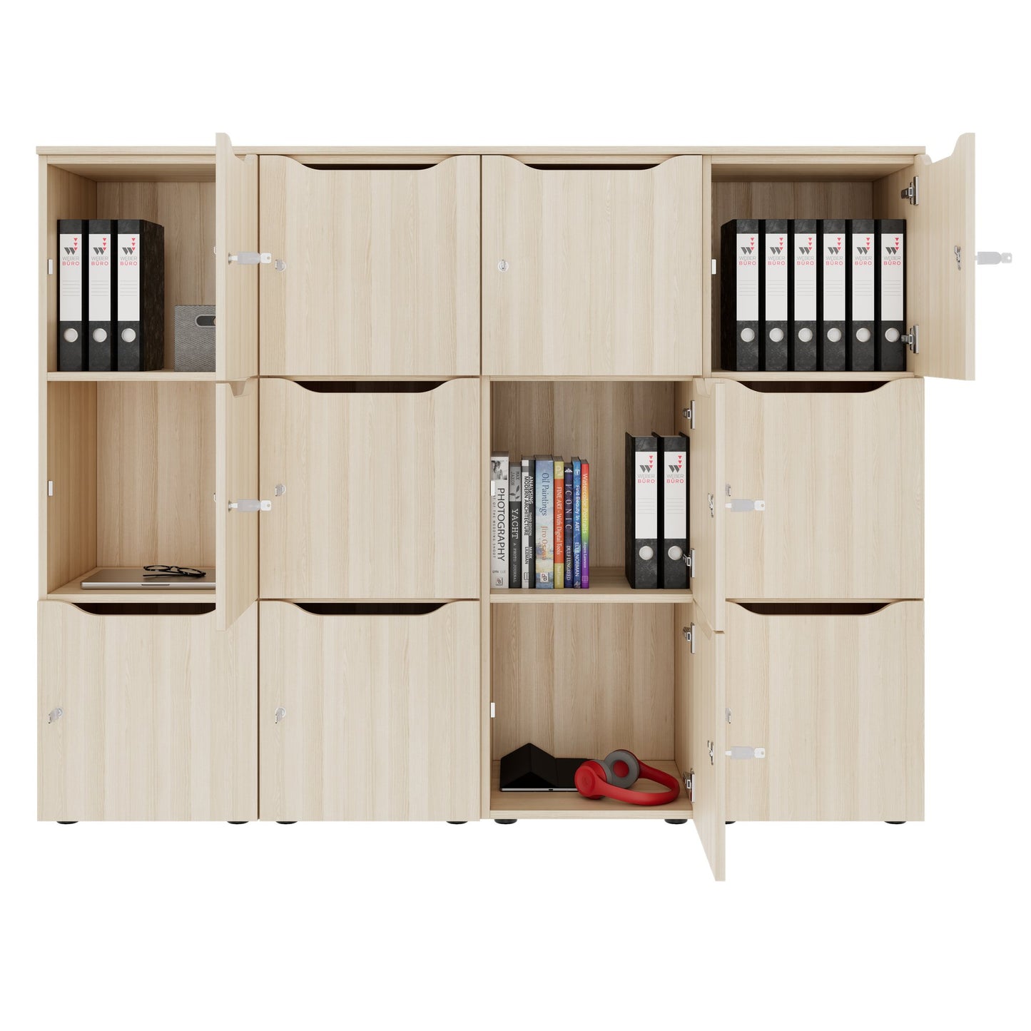 CHOICE Spind | 1804 x 1386 mm, 12 Schließfächer, Sandesche