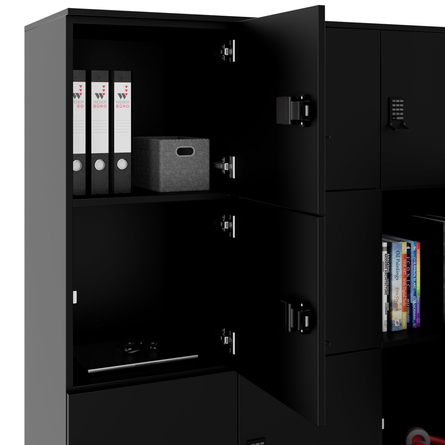 CHOICE Spind | 1804 x 1386 mm, 12 Schliessfächer, Schwarz