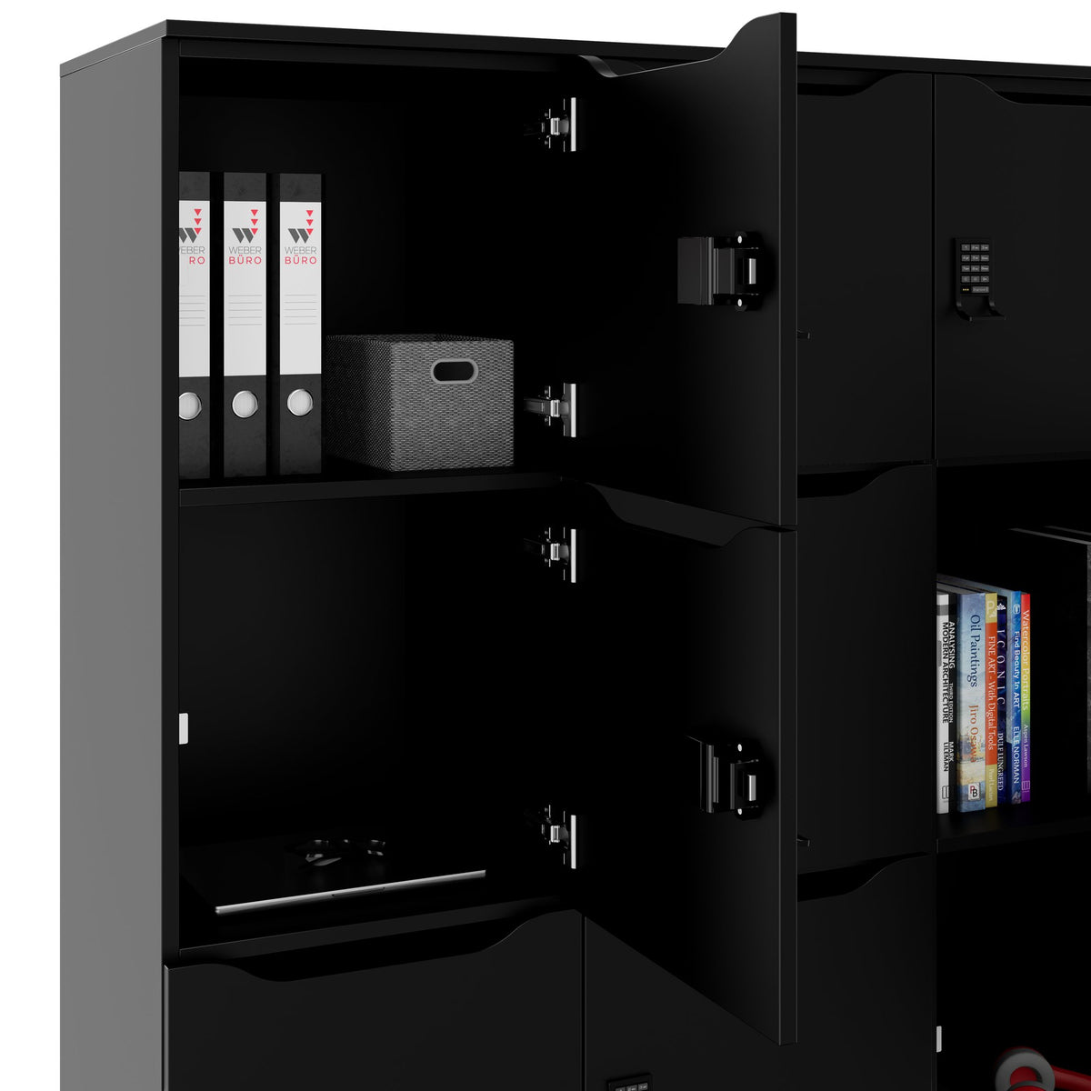 CHOICE Locker | 1804 x 1386 mm, 12 lockers, black - 4 Lightbox Main Image