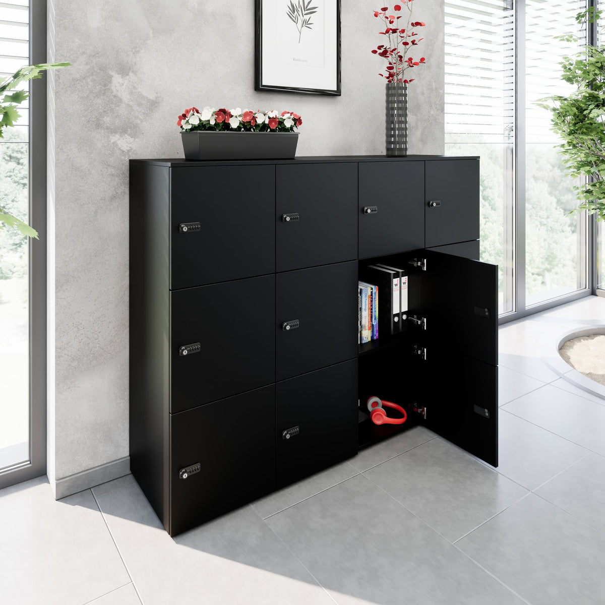 CHOICE Locker | 1804 x 1386 mm, 12 lockers, black - 8 Lightbox Main Image