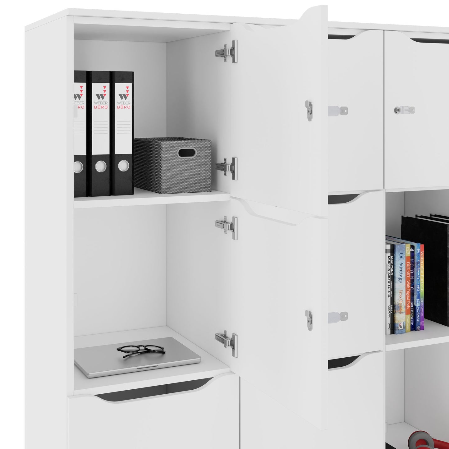 CHOICE Spind | 1804 x 1386 mm, 12 Schliessfächer, Weiss