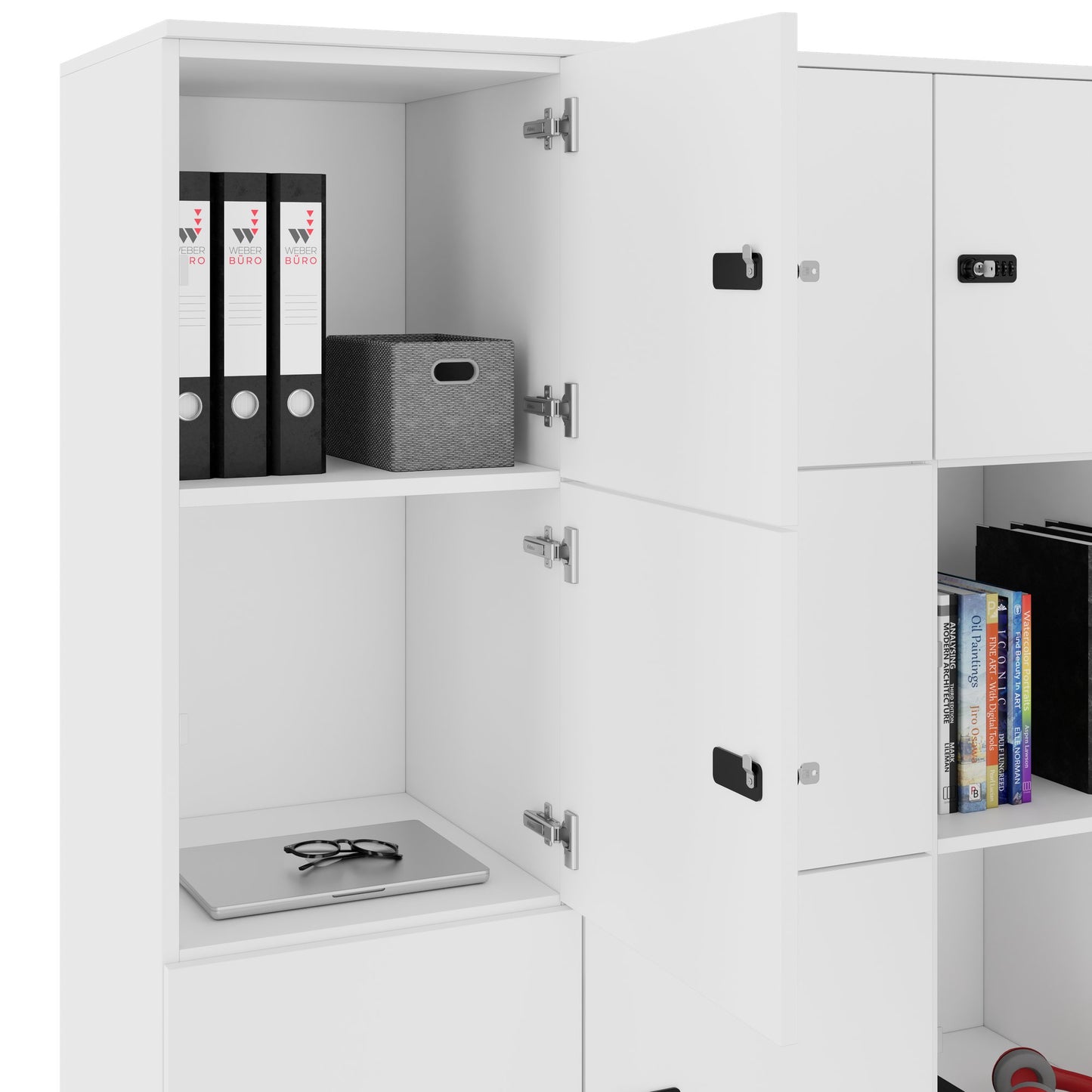 CHOICE Spind | 1804 x 1386 mm, 12 Schliessfächer, Weiss