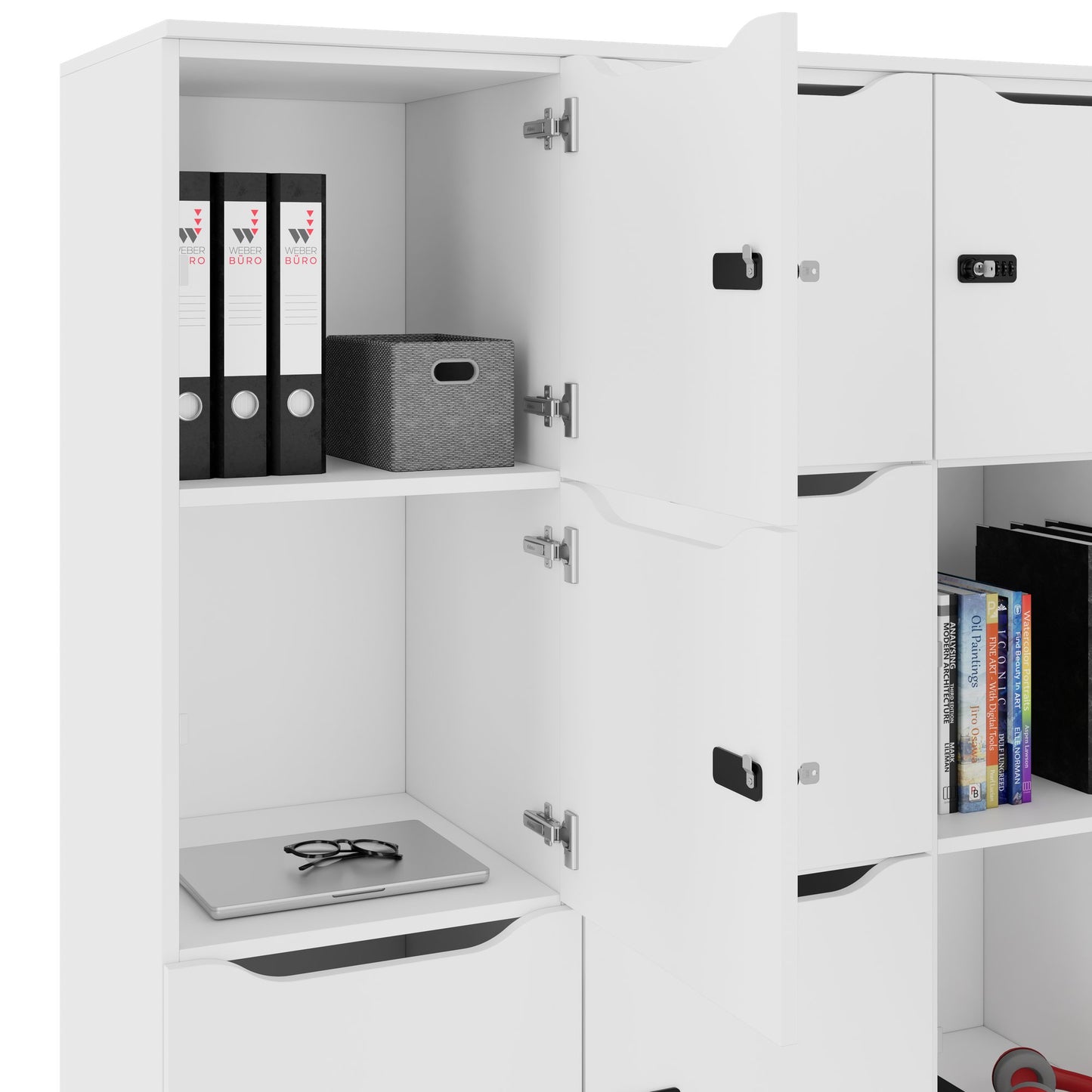 CHOICE Spind | 1804 x 1386 mm, 12 Schliessfächer, Weiss