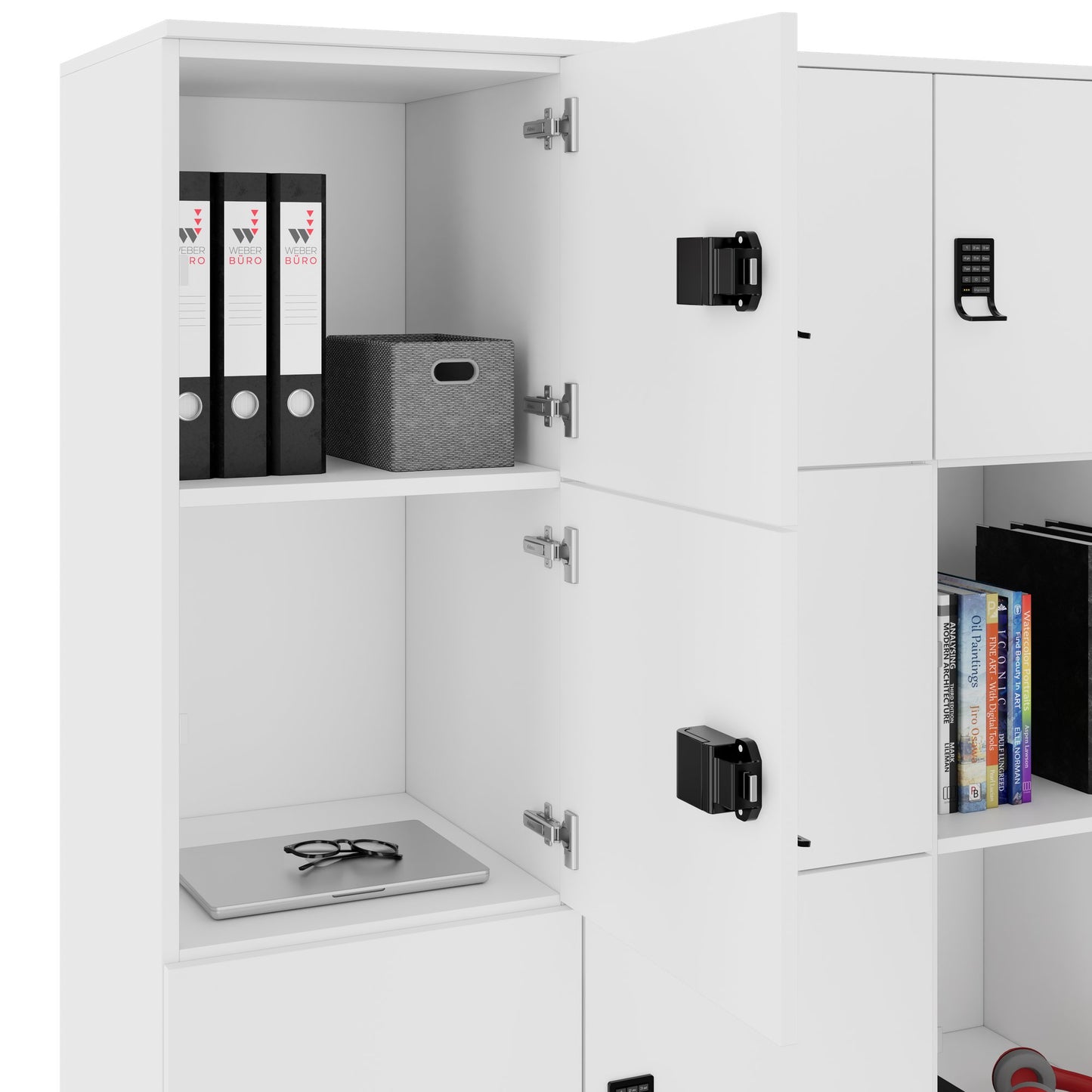 CHOICE Spind | 1804 x 1386 mm, 12 Schliessfächer, Weiss