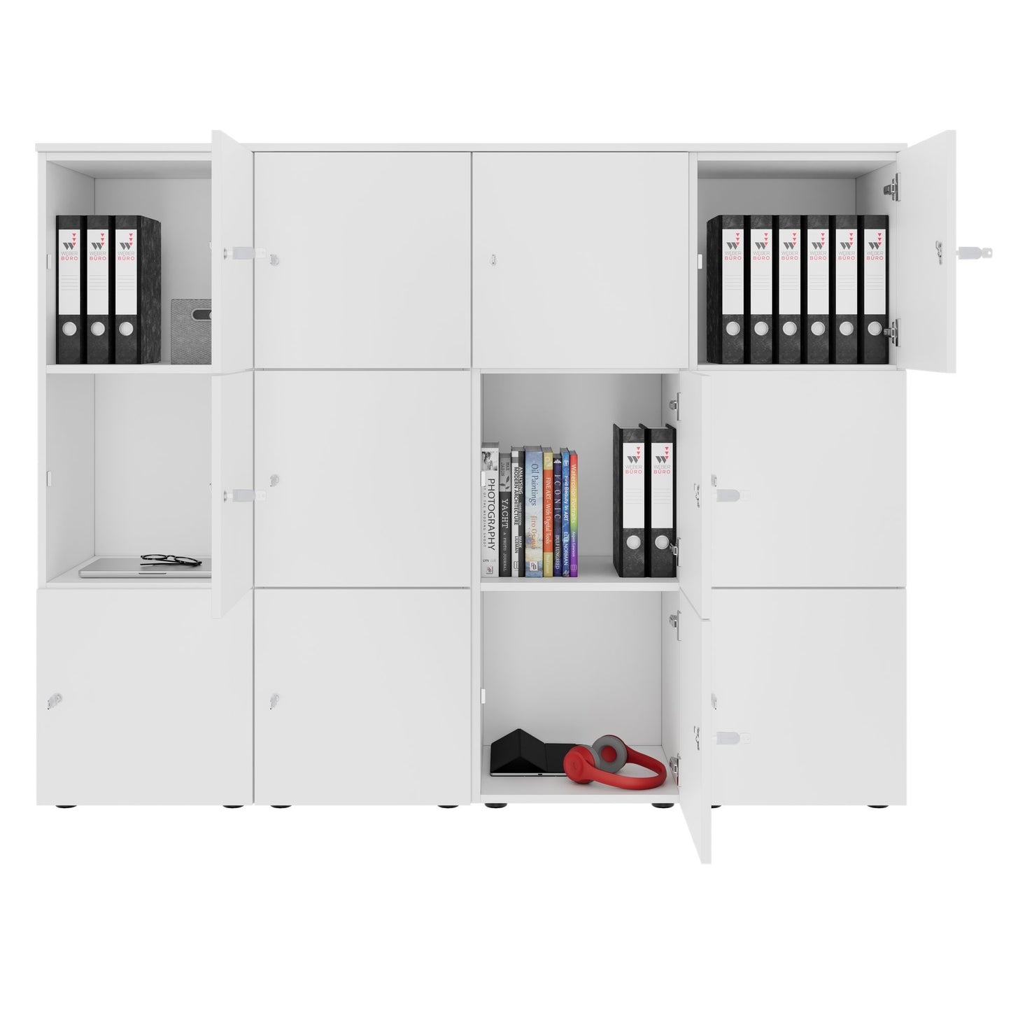 CHOICE Spind | 1804 x 1386 mm, 12 Schliessfächer, Weiss