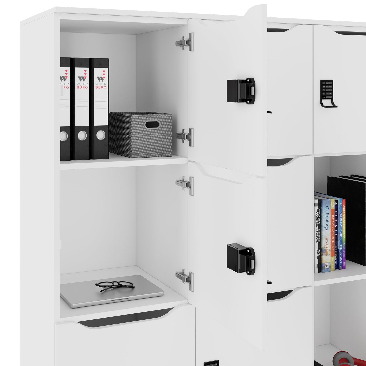 CHOICE Spind | 1804 x 1386 mm, 12 Schliessfächer, Weiss