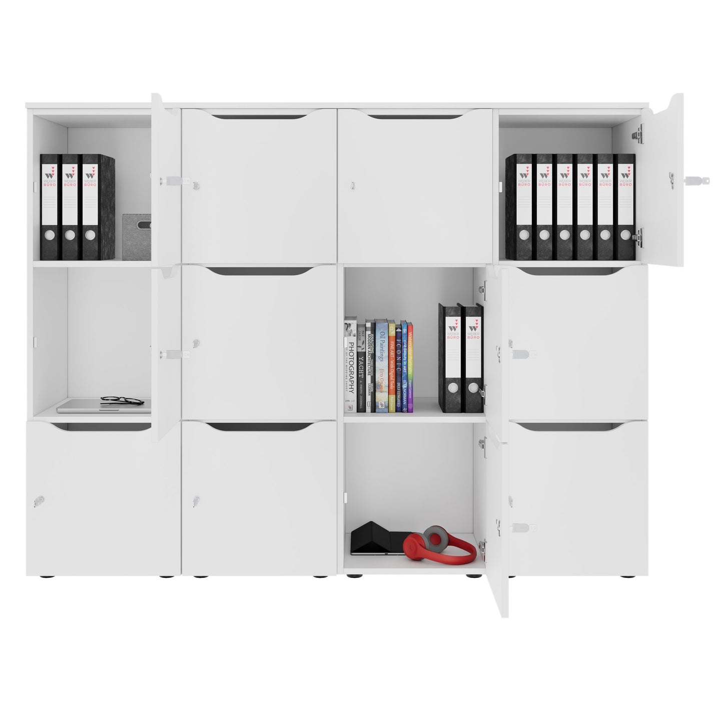 CHOICE Spind | 1804 x 1386 mm, 12 Schliessfächer, Weiss