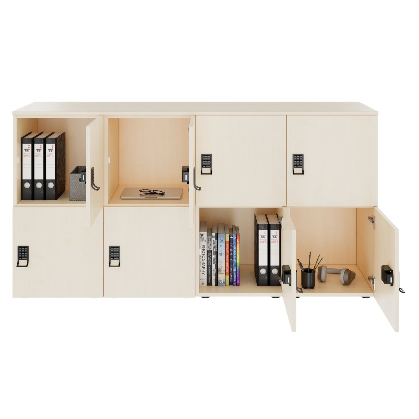 CHOICE Locker | 1804 x 936 mm, 8 lockers, maple