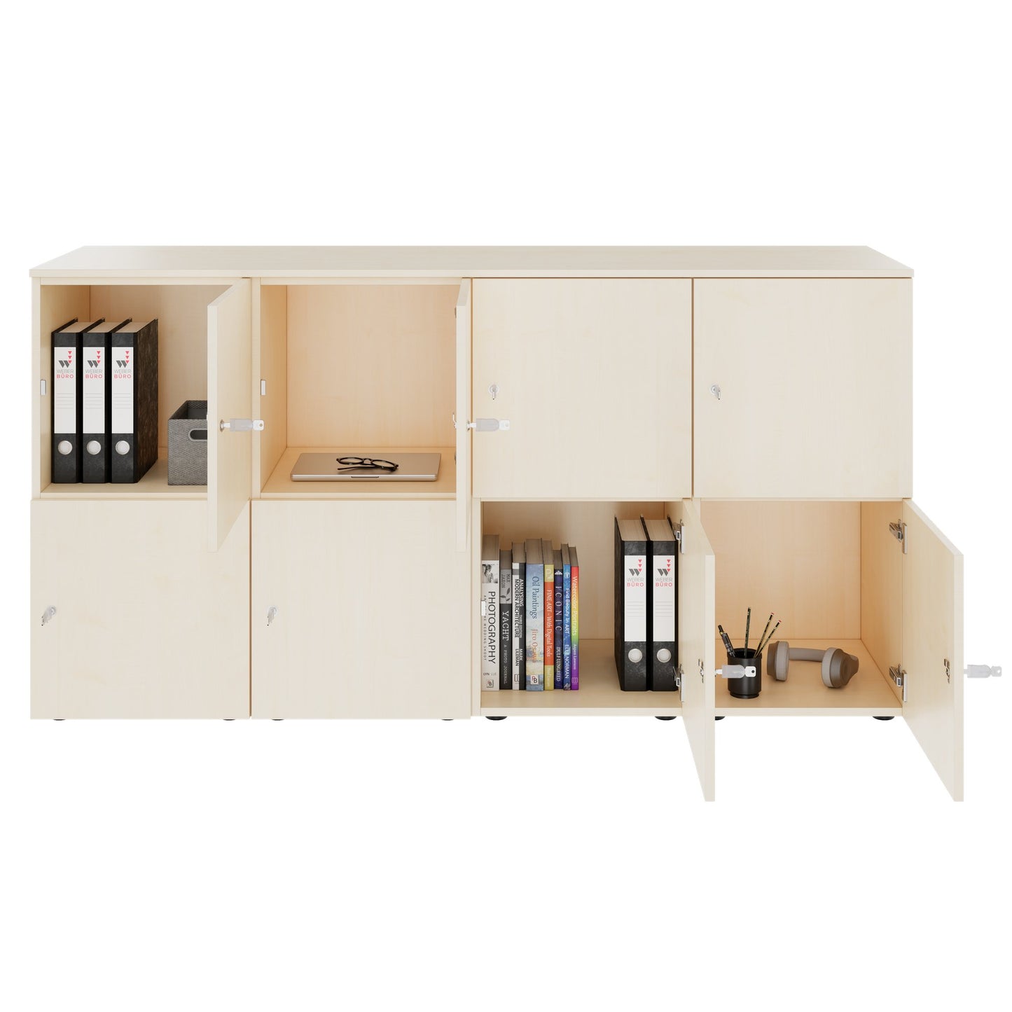 CHOICE Locker | 1804 x 936 mm, 8 lockers, maple