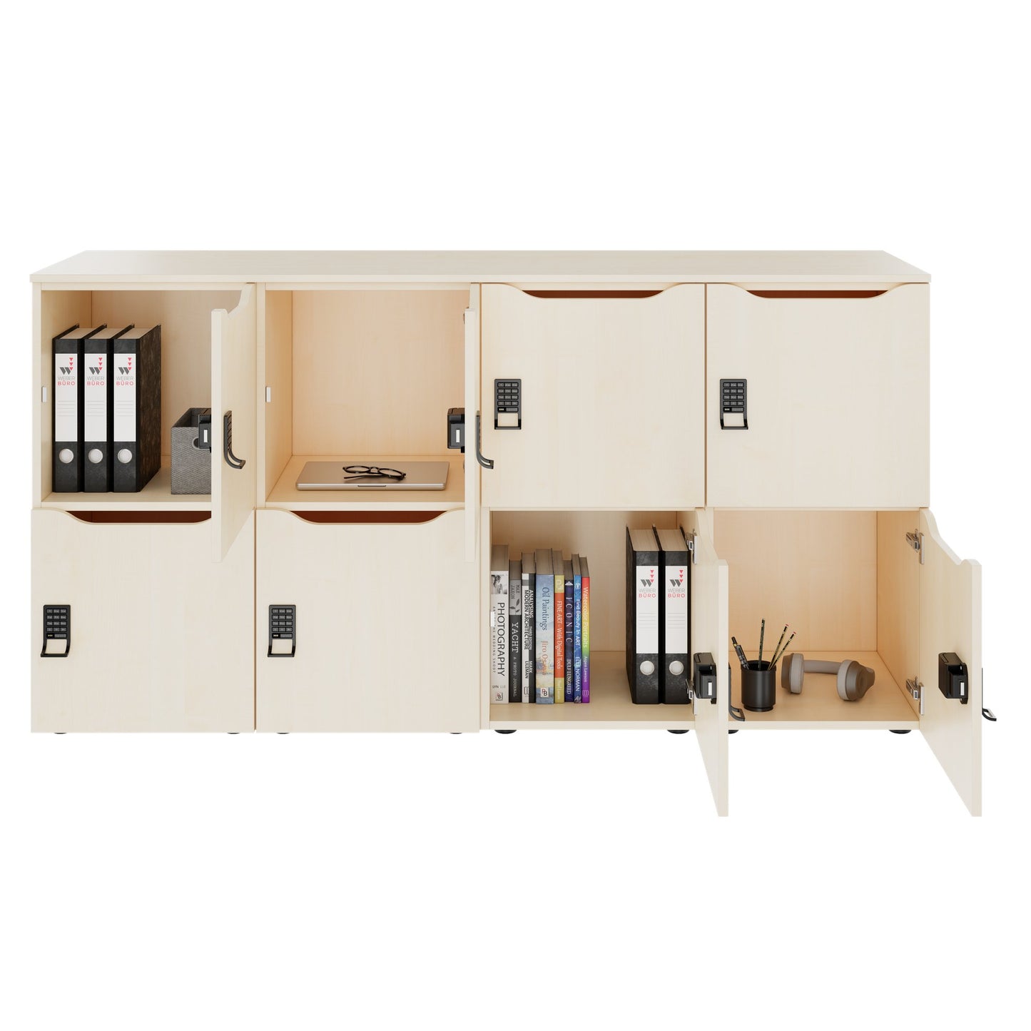 CHOICE Locker | 1804 x 936 mm, 8 lockers, maple
