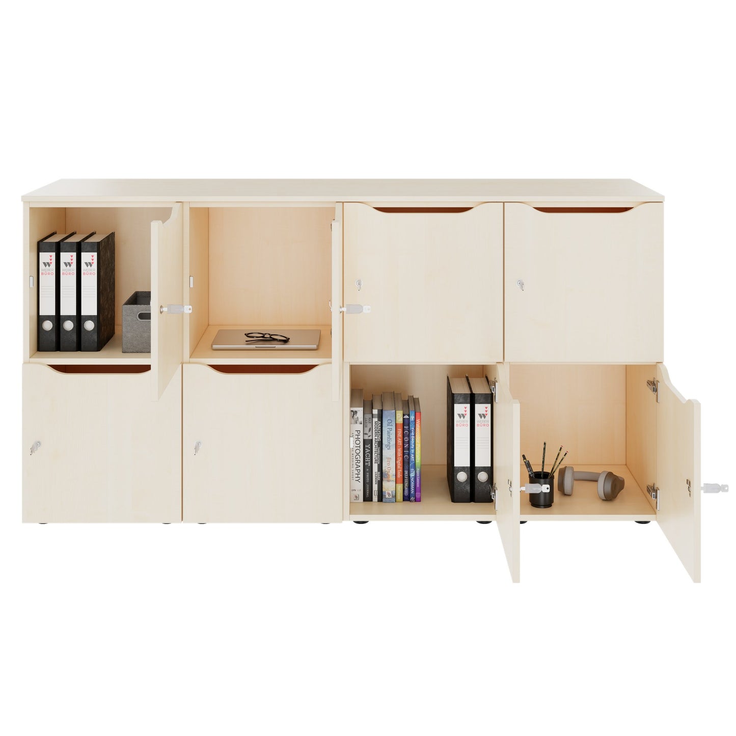 CHOICE Locker | 1804 x 936 mm, 8 lockers, maple