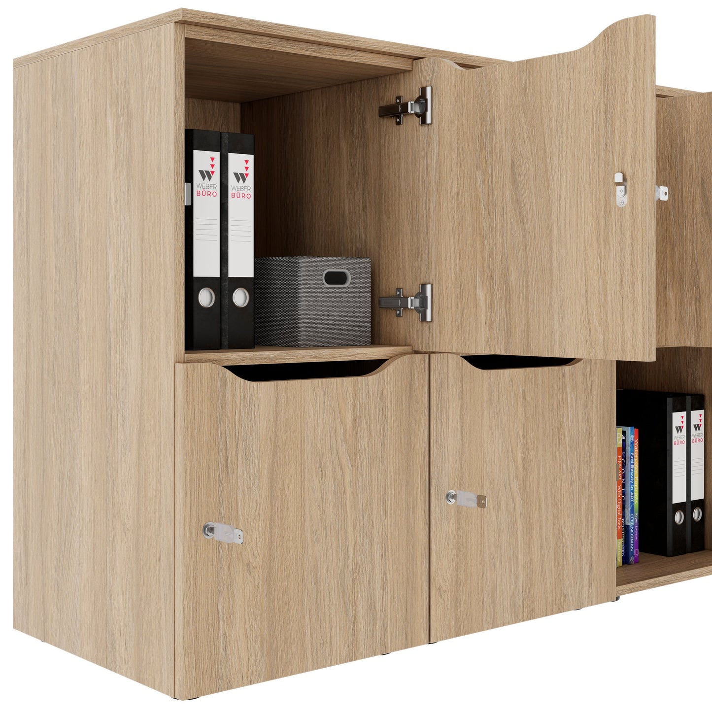 CHOICE Spind | 1804 x 936 mm, 8 Schließfächer, Bernsteineiche