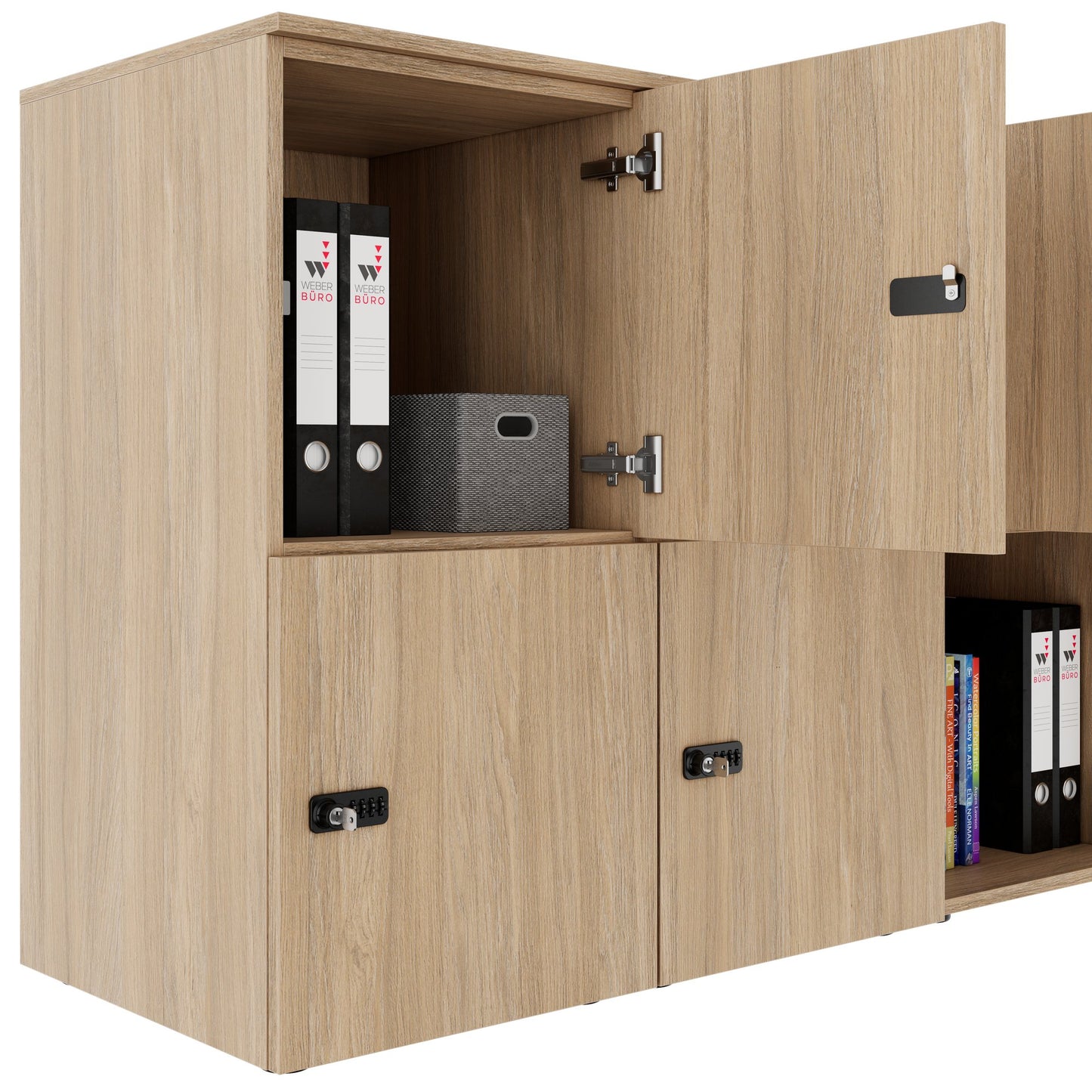 CHOICE Spind | 1804 x 936 mm, 8 Schließfächer, Bernsteineiche