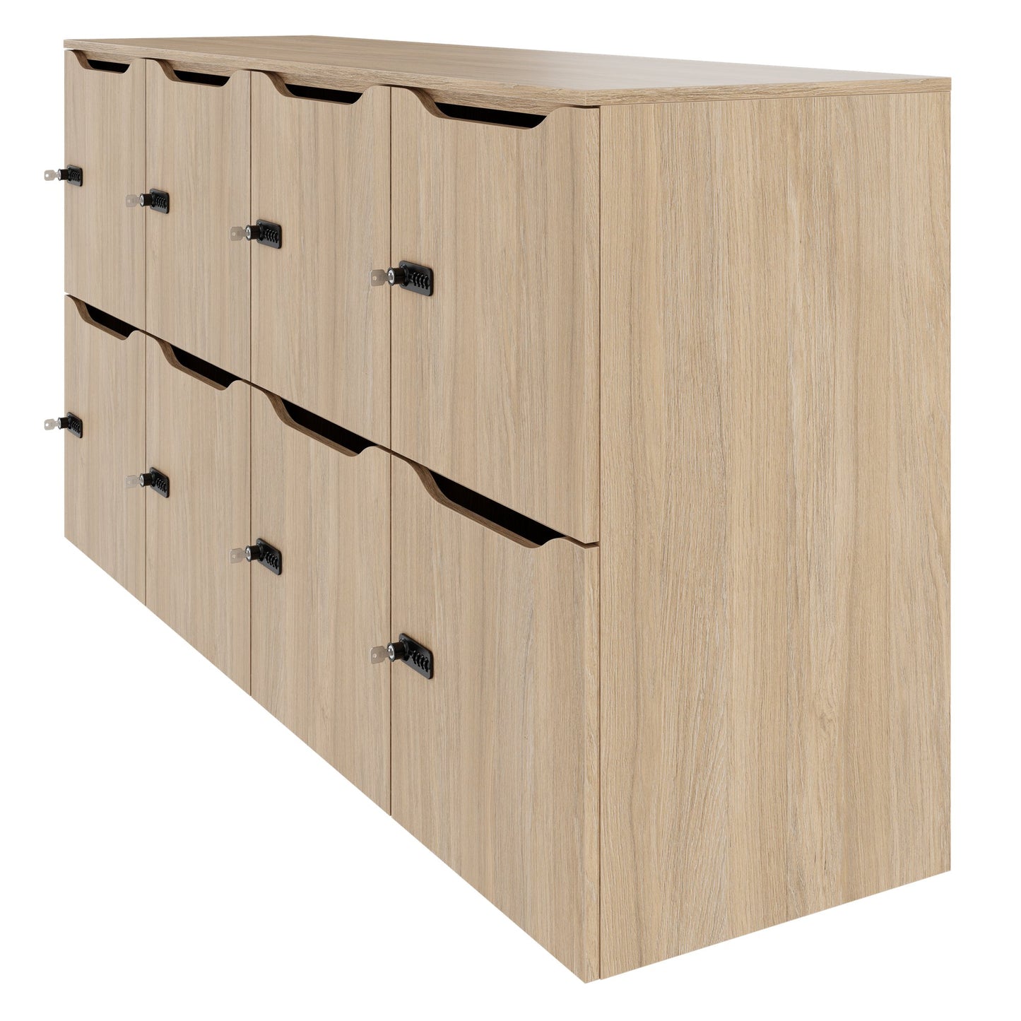 CHOICE Spind | 1804 x 936 mm, 8 Schließfächer, Bernsteineiche