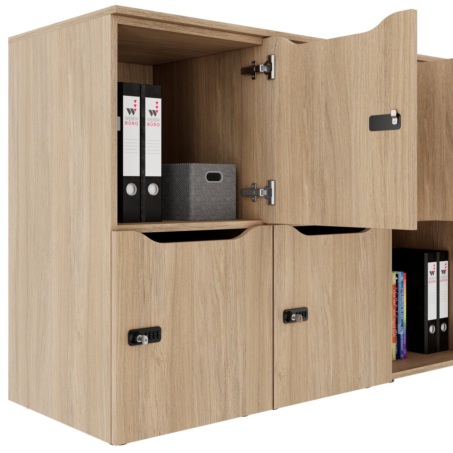 CHOICE Spind | 1804 x 936 mm, 8 Schließfächer, Bernsteineiche