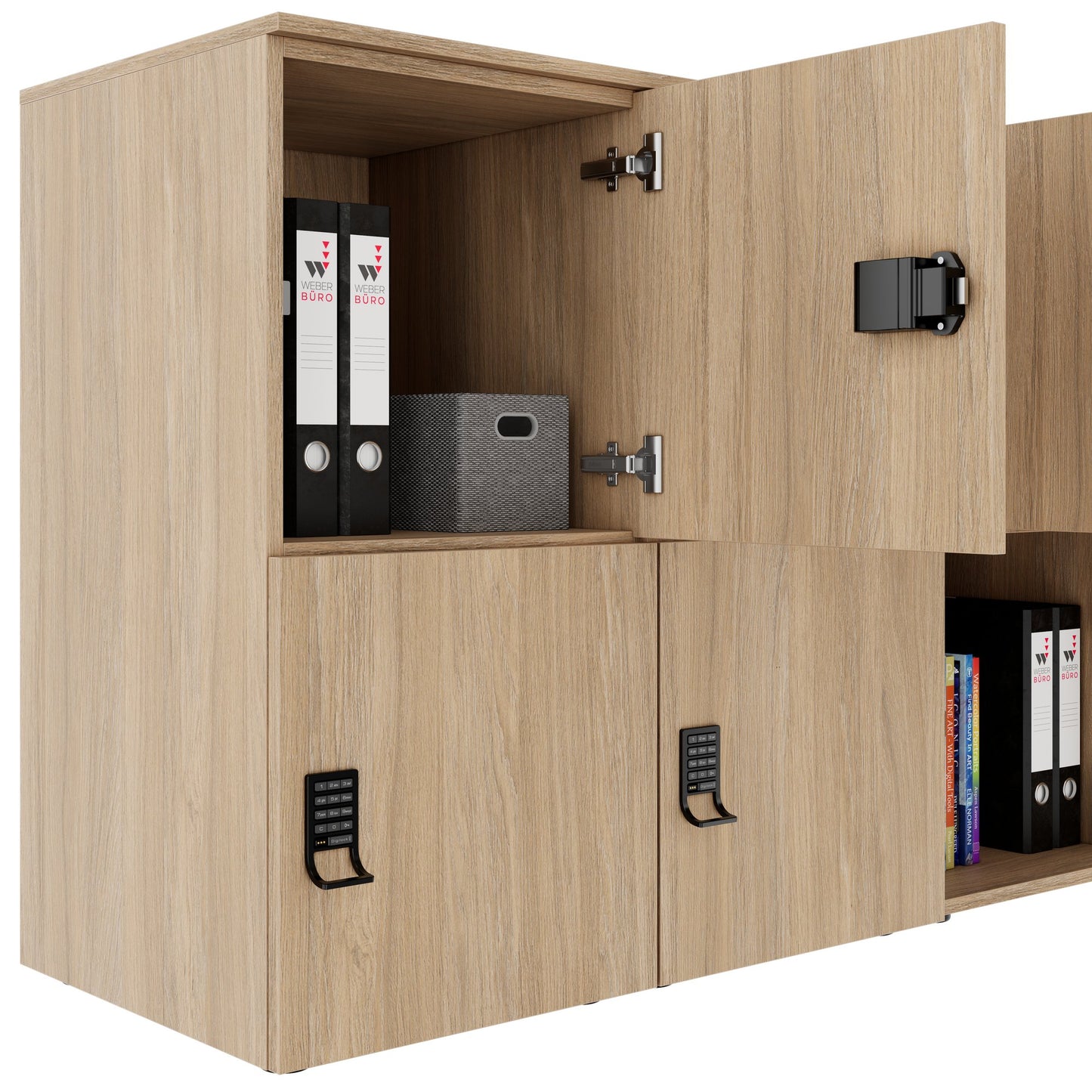 CHOICE Spind | 1804 x 936 mm, 8 Schließfächer, Bernsteineiche