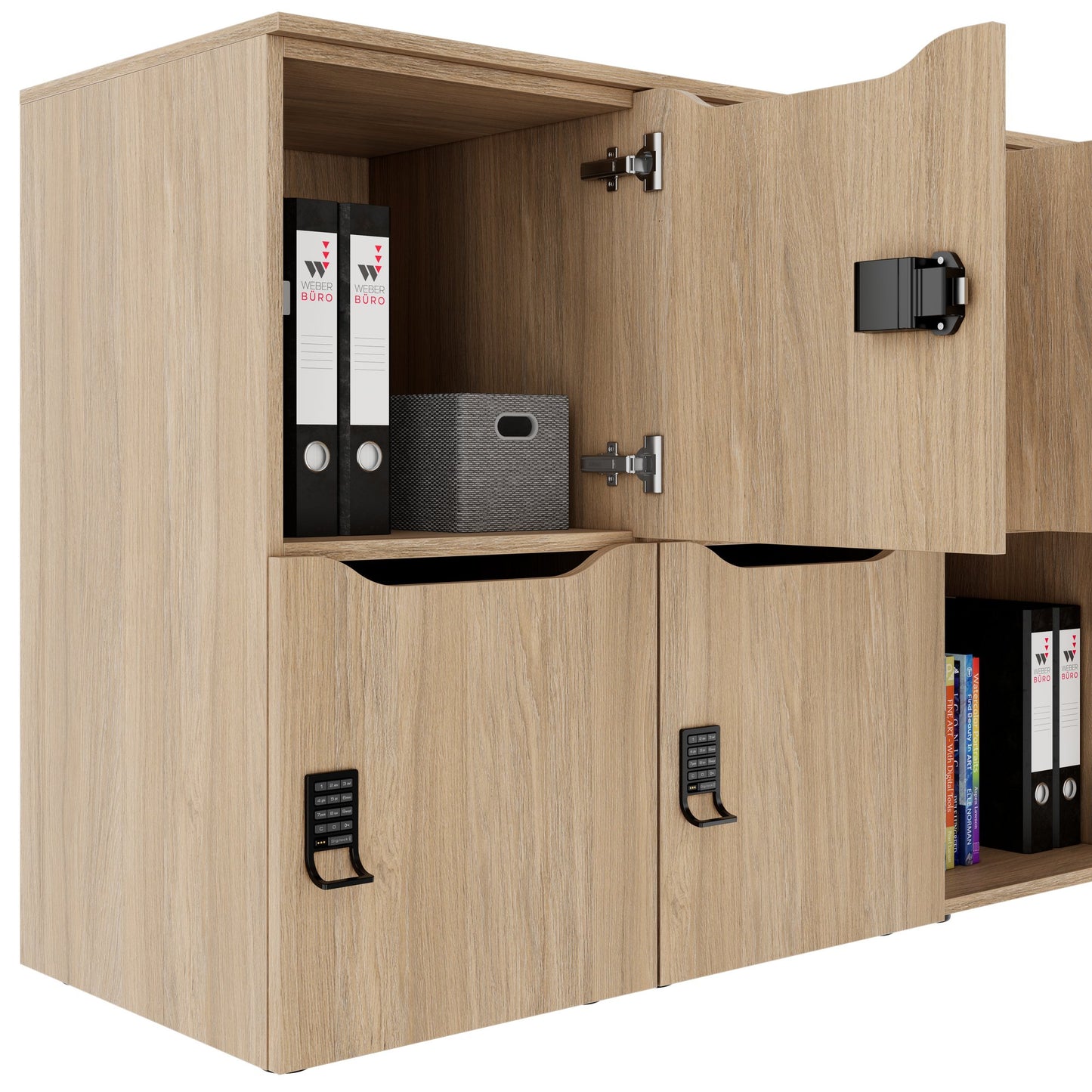 CHOICE Spind | 1804 x 936 mm, 8 Schließfächer, Bernsteineiche