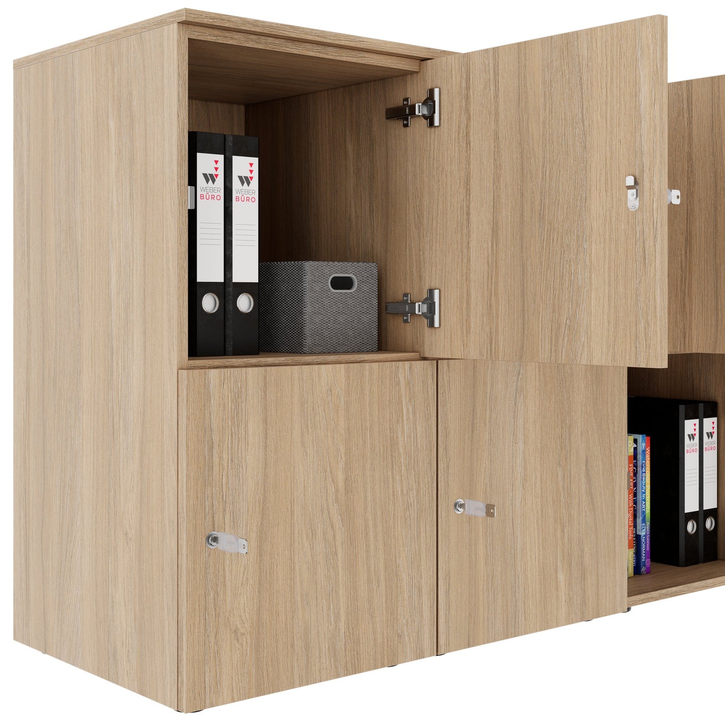 CHOICE Spind | 1804 x 936 mm, 8 Schließfächer, Bernsteineiche