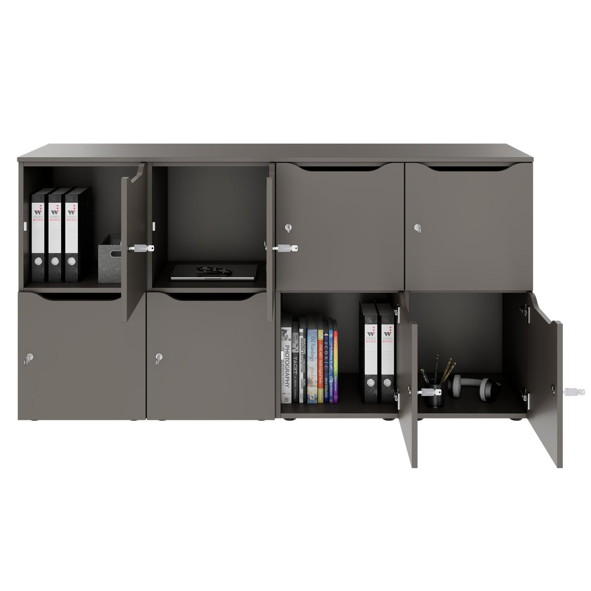 Armoire CHOICE | 1804 x 936 mm, 8 casiers, gris cubanite - 2 Lightbox Main Image
