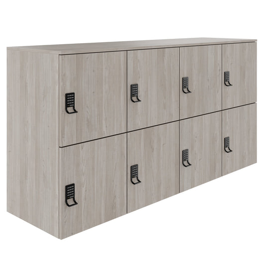 Armadietto CHOICE | 1804 x 936 mm, 8 scomparti, rovere nordico grigio
