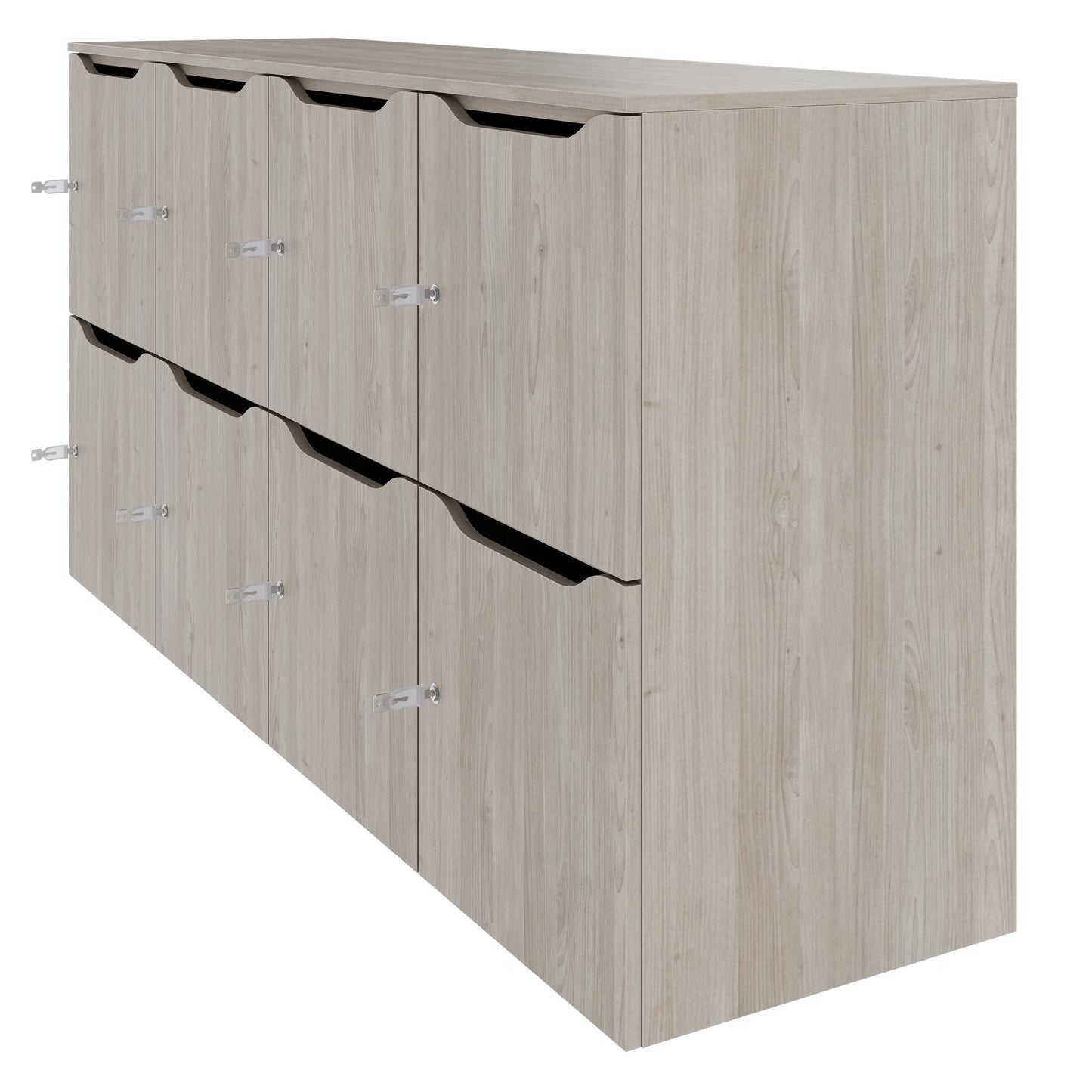 Armadietto CHOICE | 1804 x 936 mm, 8 scomparti, rovere nordico grigio