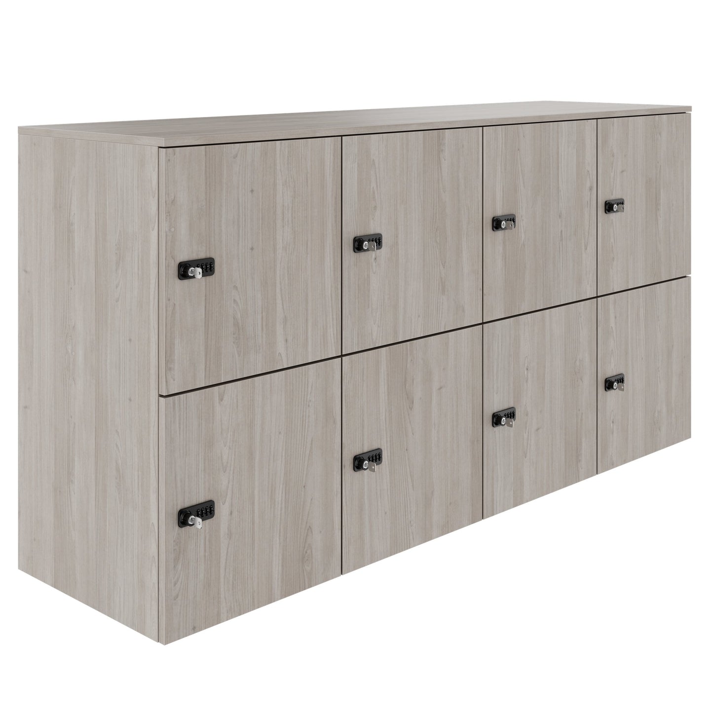 Armadietto CHOICE | 1804 x 936 mm, 8 scomparti, rovere nordico grigio