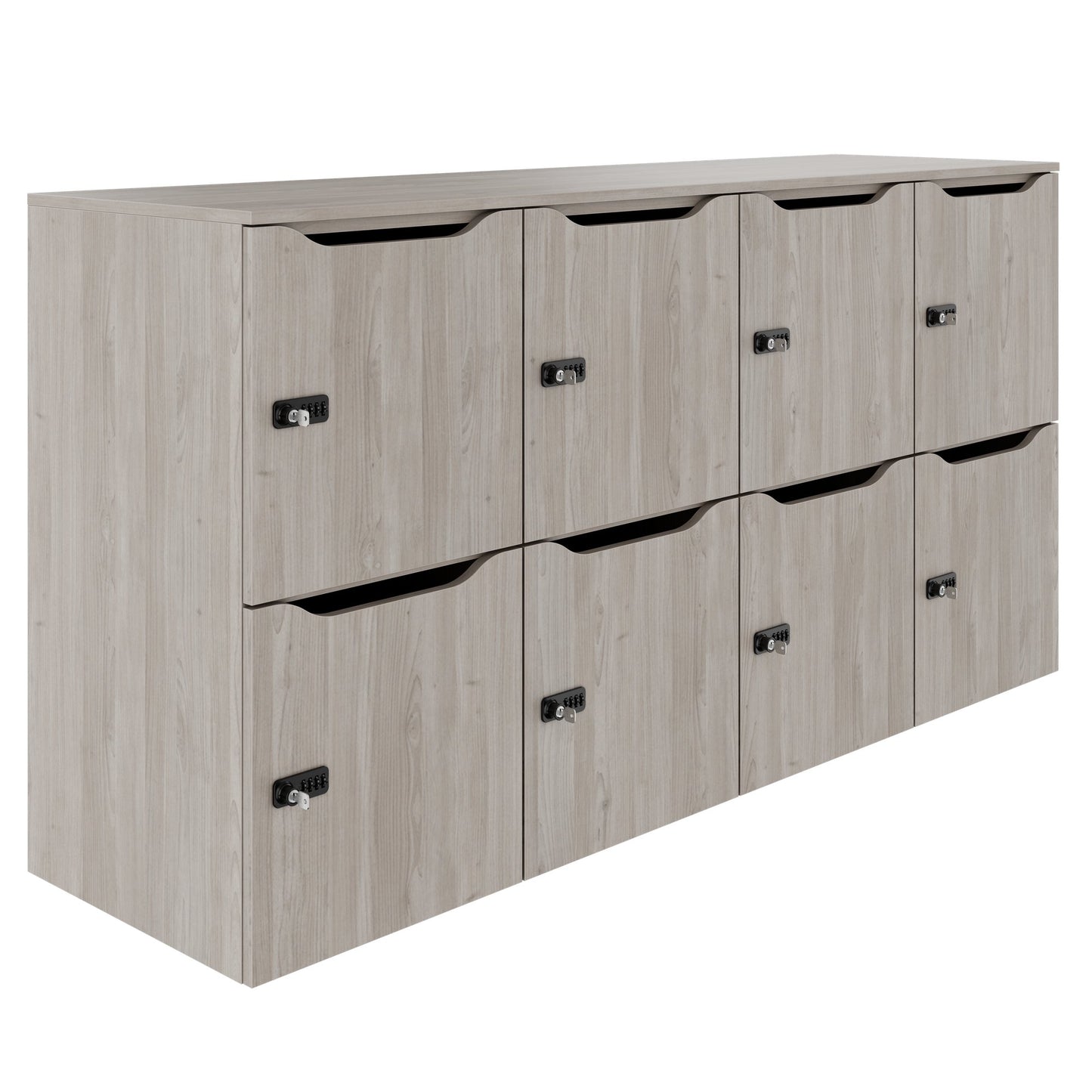 Armadietto CHOICE | 1804 x 936 mm, 8 scomparti, rovere nordico grigio