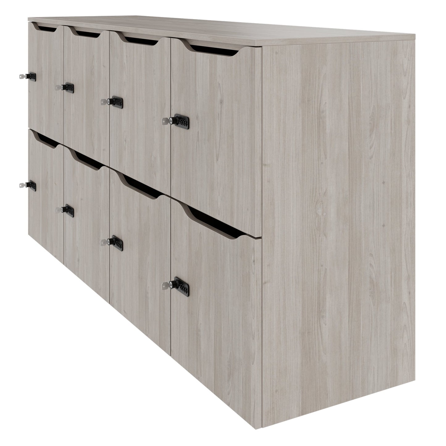 Armadietto CHOICE | 1804 x 936 mm, 8 scomparti, rovere nordico grigio