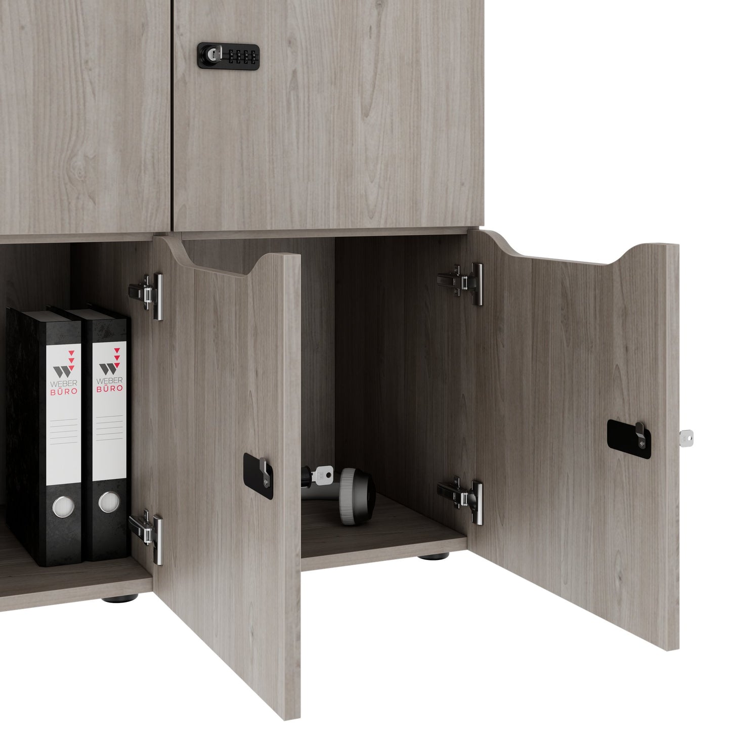 Armadietto CHOICE | 1804 x 936 mm, 8 scomparti, rovere nordico grigio