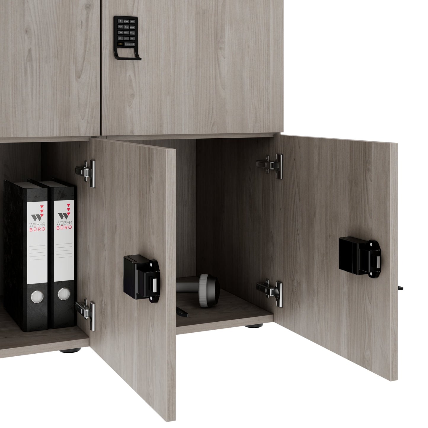 Armadietto CHOICE | 1804 x 936 mm, 8 scomparti, rovere nordico grigio