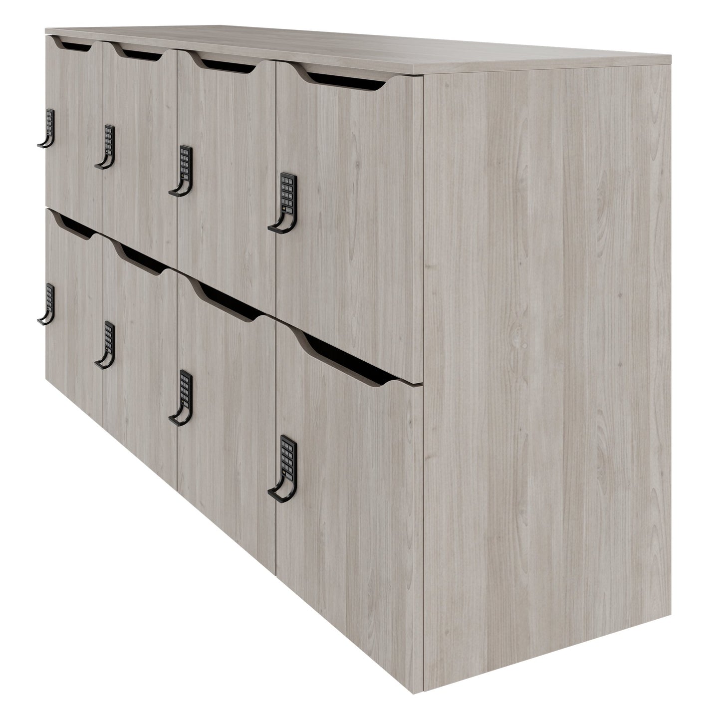 Armadietto CHOICE | 1804 x 936 mm, 8 scomparti, rovere nordico grigio