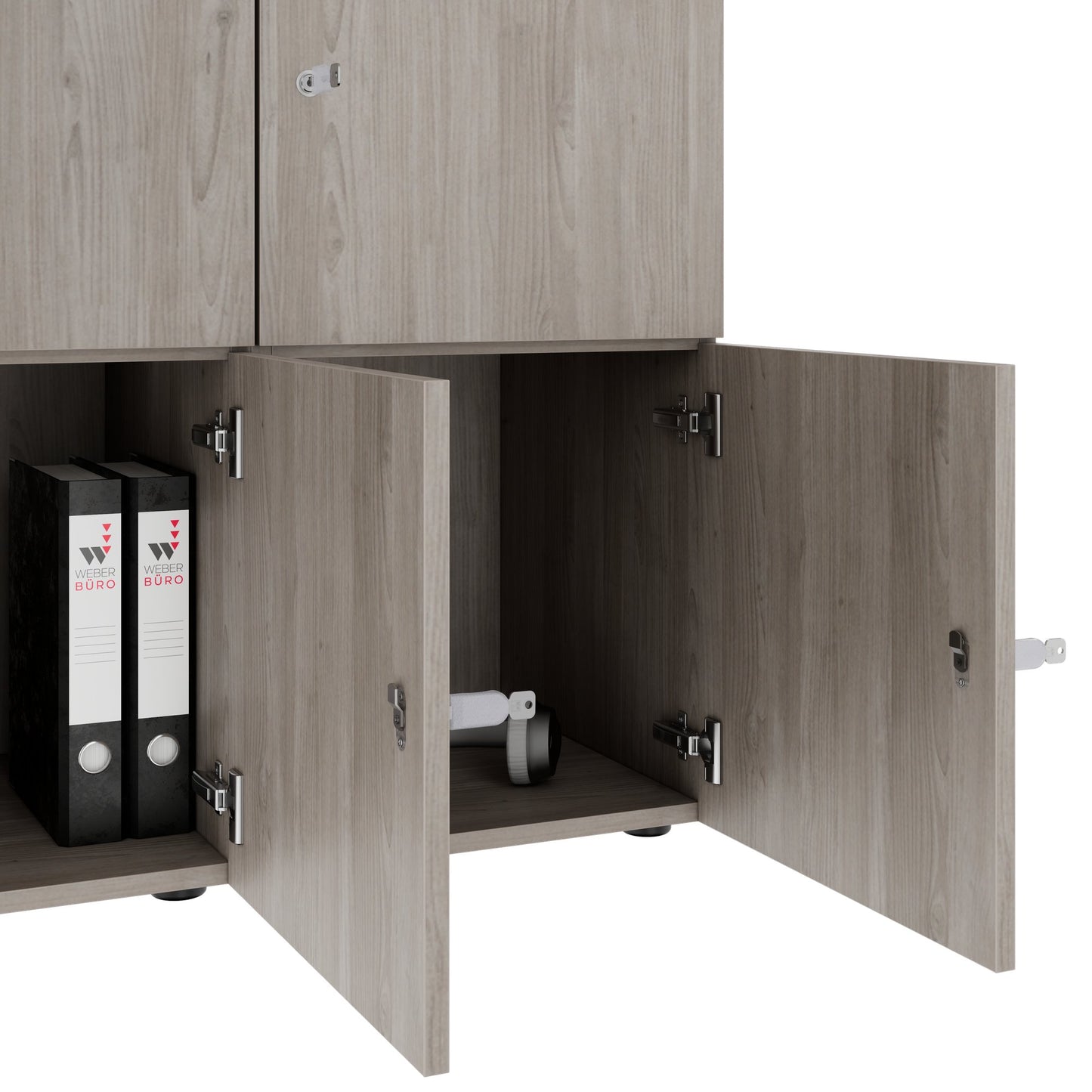 Armadietto CHOICE | 1804 x 936 mm, 8 scomparti, rovere nordico grigio