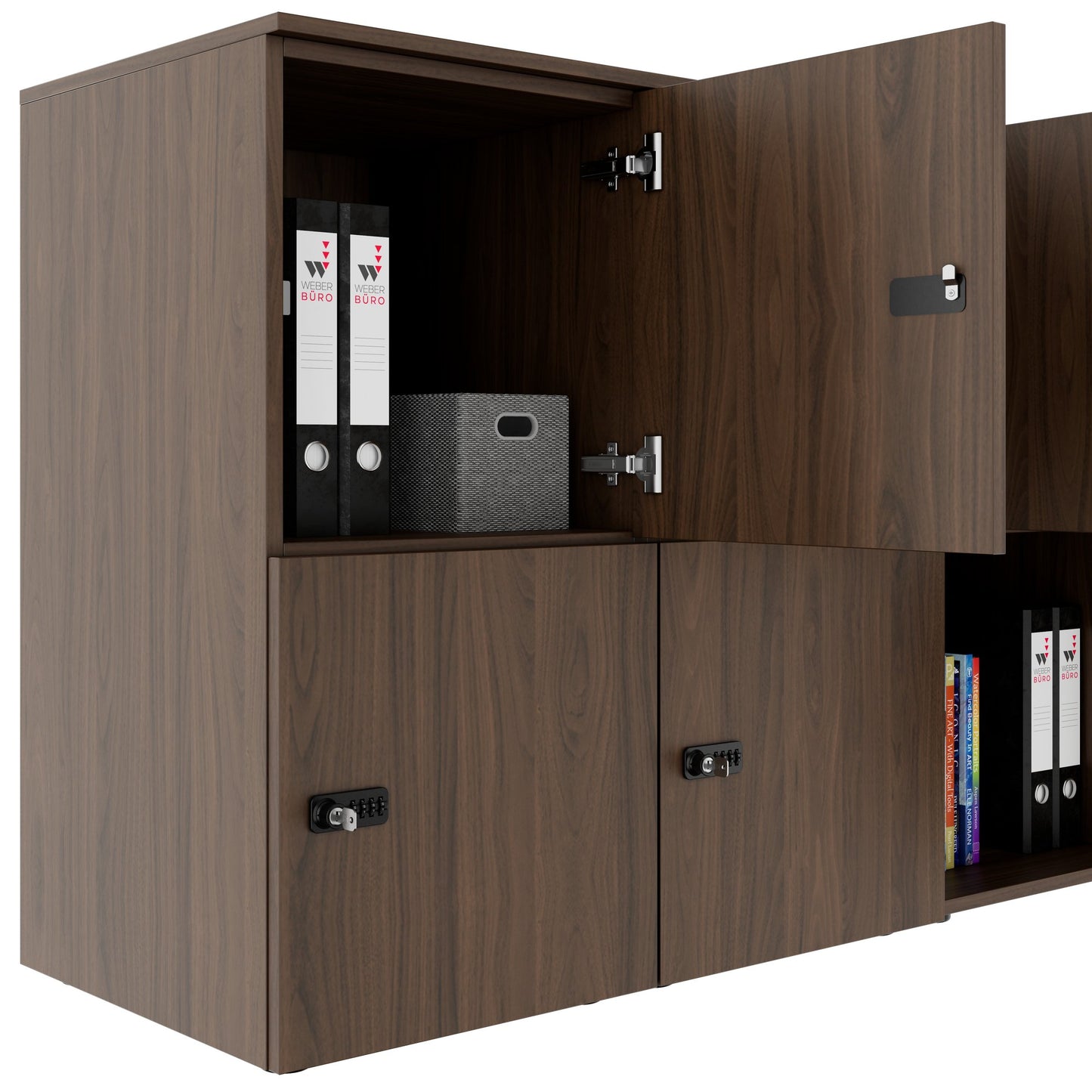 Armadietto CHOICE | 1804 x 936 mm, 8 scomparti, noce