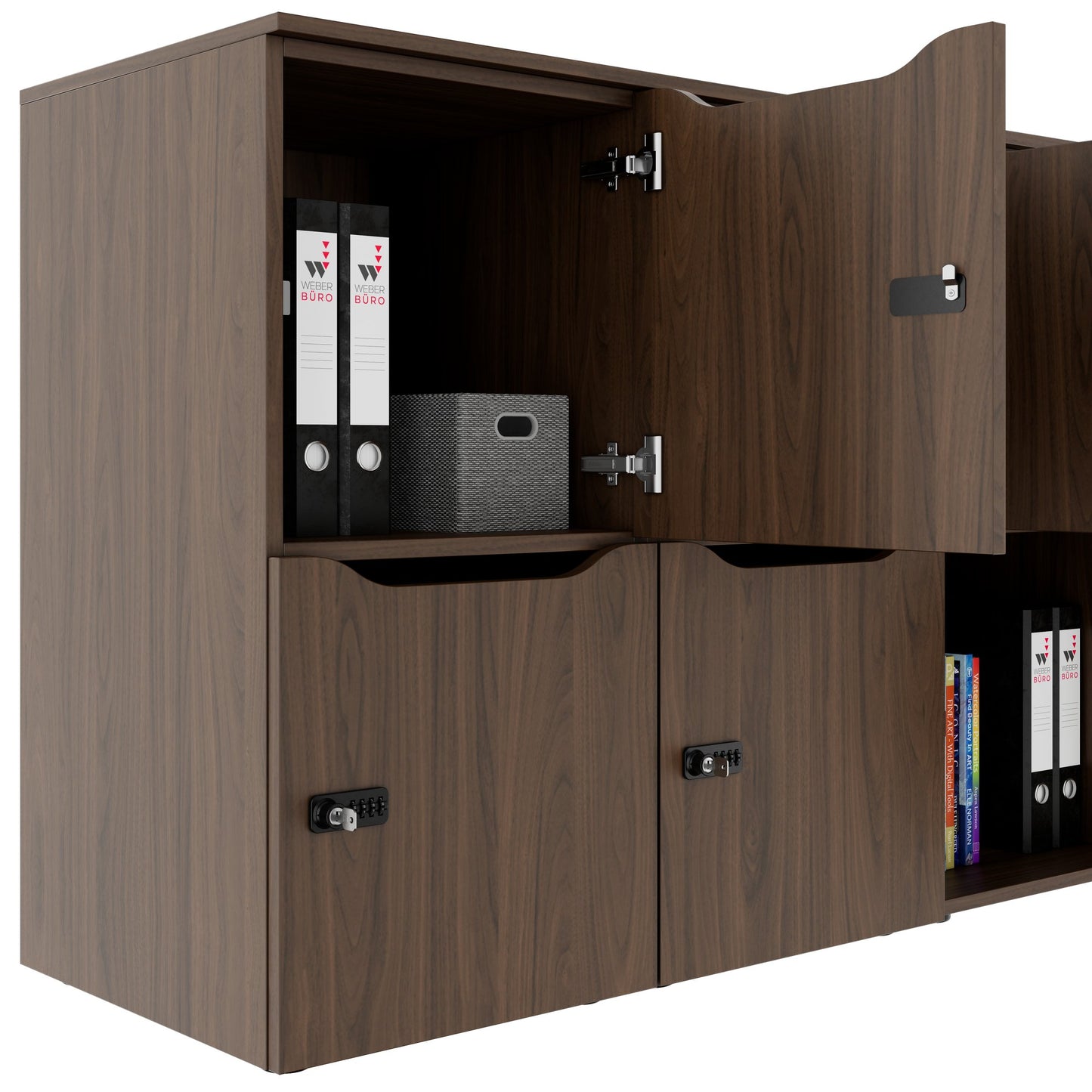 Armadietto CHOICE | 1804 x 936 mm, 8 scomparti, noce