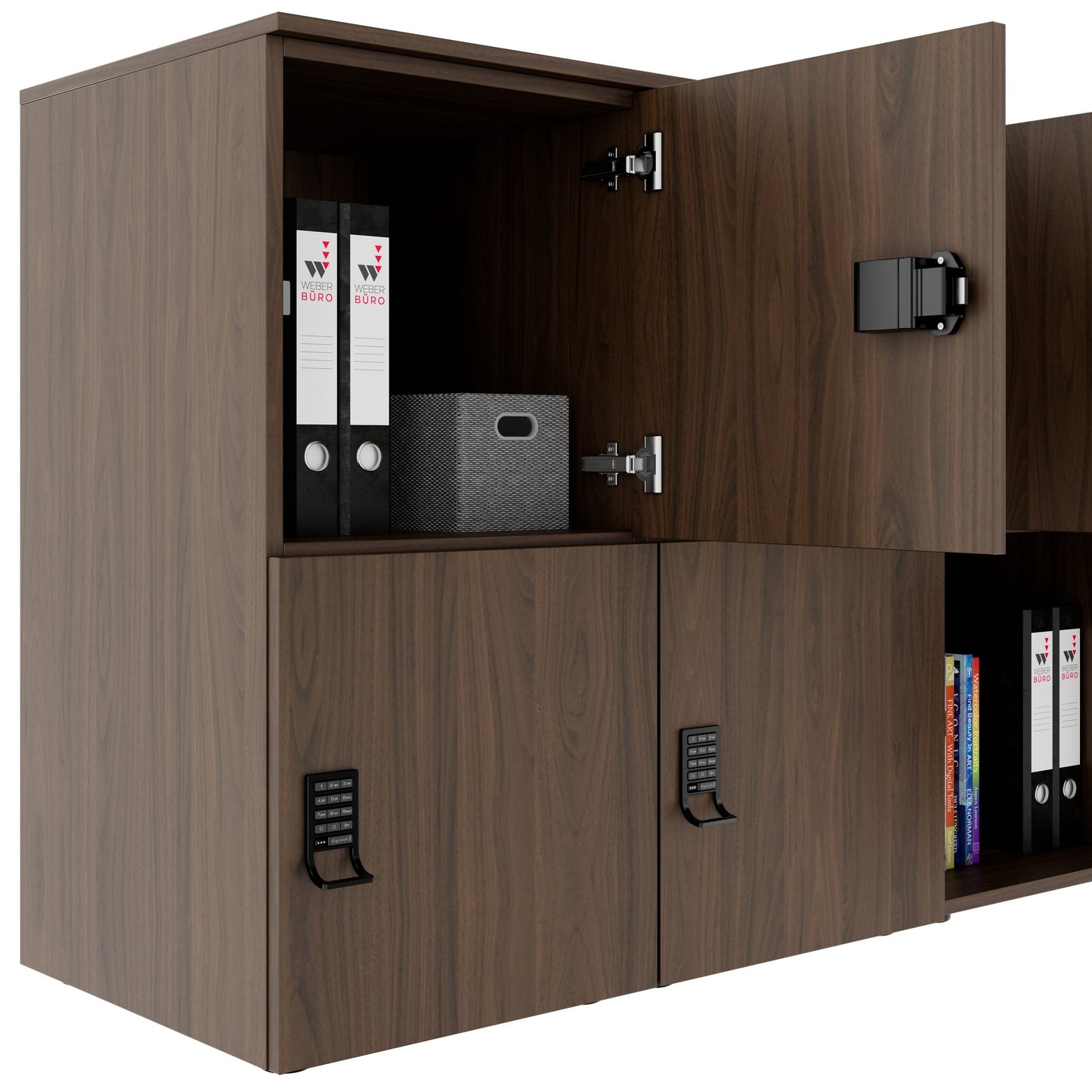 Armadietto CHOICE | 1804 x 936 mm, 8 scomparti, noce