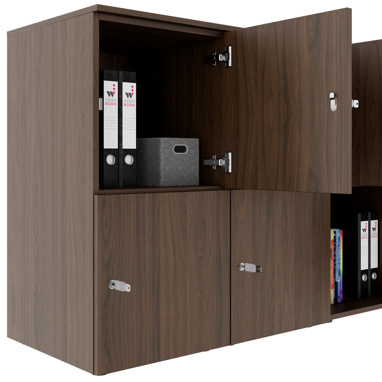 Armadietto CHOICE | 1804 x 936 mm, 8 scomparti, noce