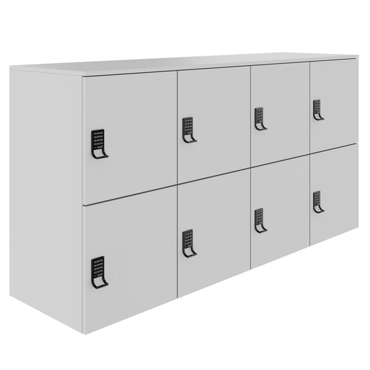 Armadietto CHOICE | 1804 x 936 mm, 8 scomparti, grigio perla