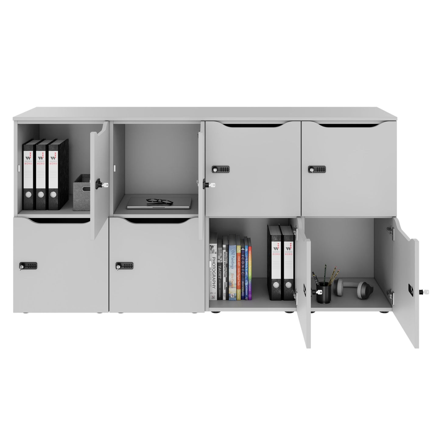 CHOICE Spind | 1804 x 936 mm, 8 Schließfächer, Perlgrau