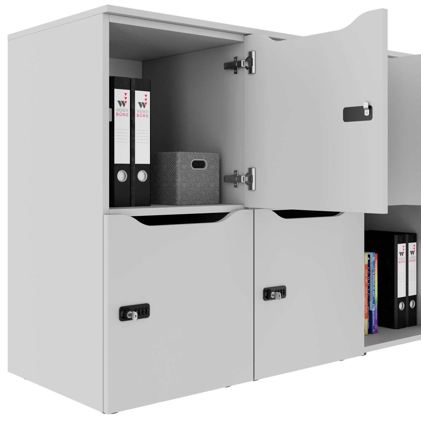 CHOICE Spind | 1804 x 936 mm, 8 Schließfächer, Perlgrau