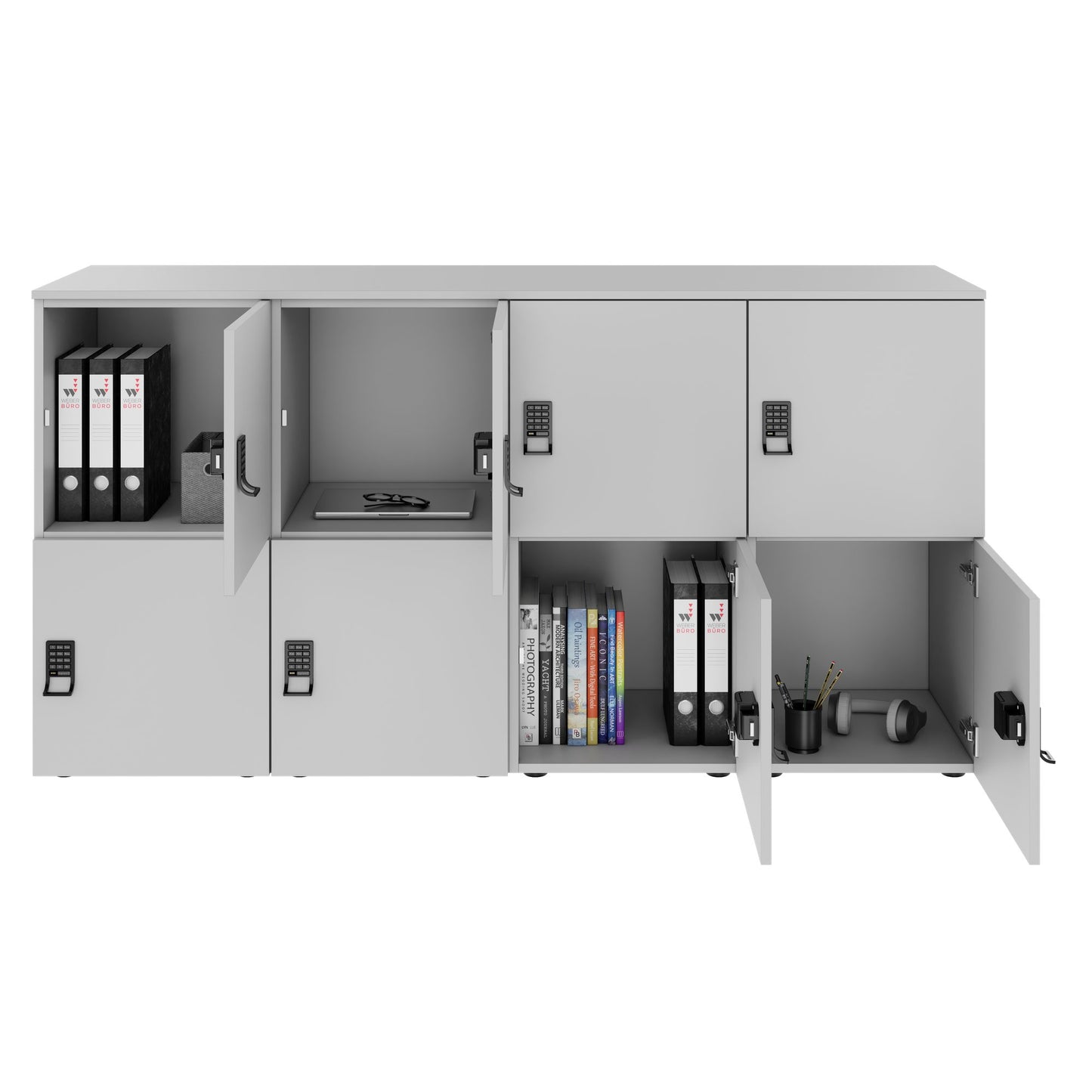 CHOICE Spind | 1804 x 936 mm, 8 Schließfächer, Perlgrau