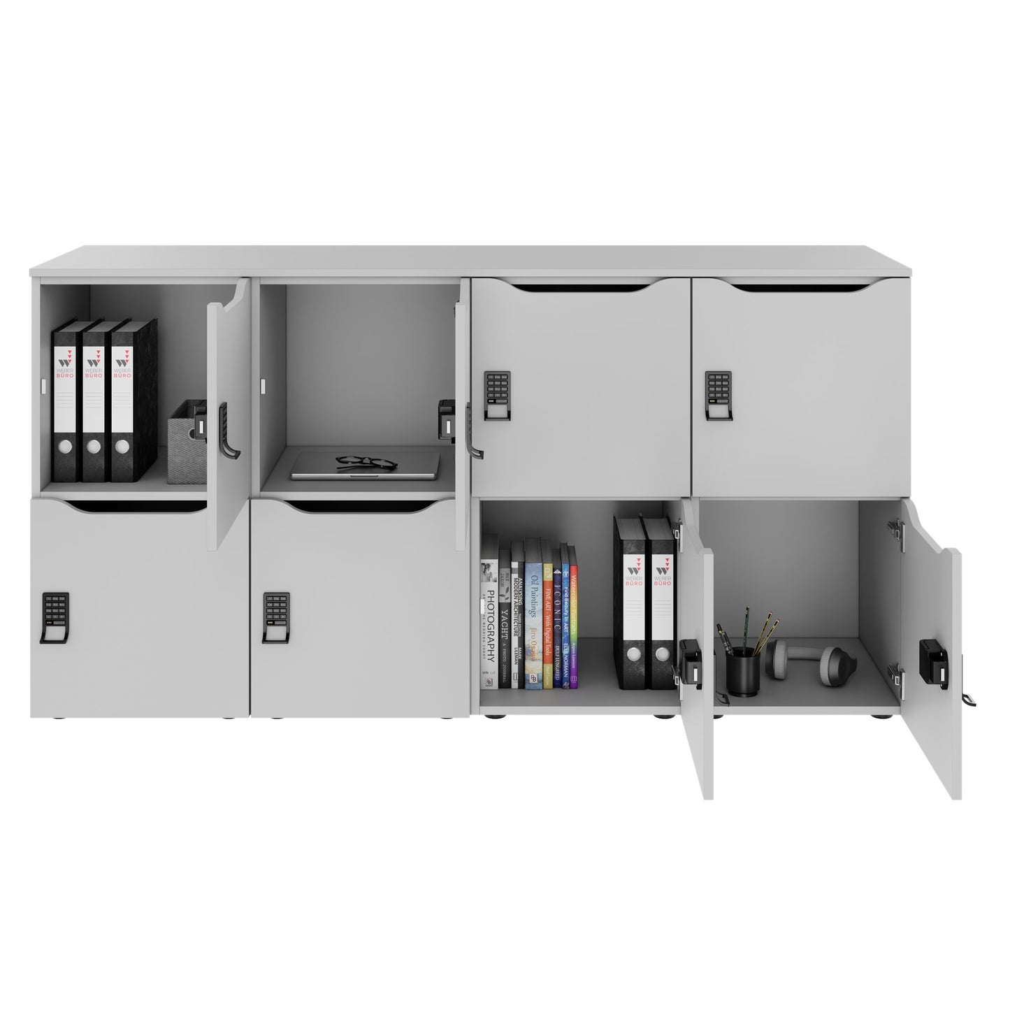 CHOICE Spind | 1804 x 936 mm, 8 Schließfächer, Perlgrau