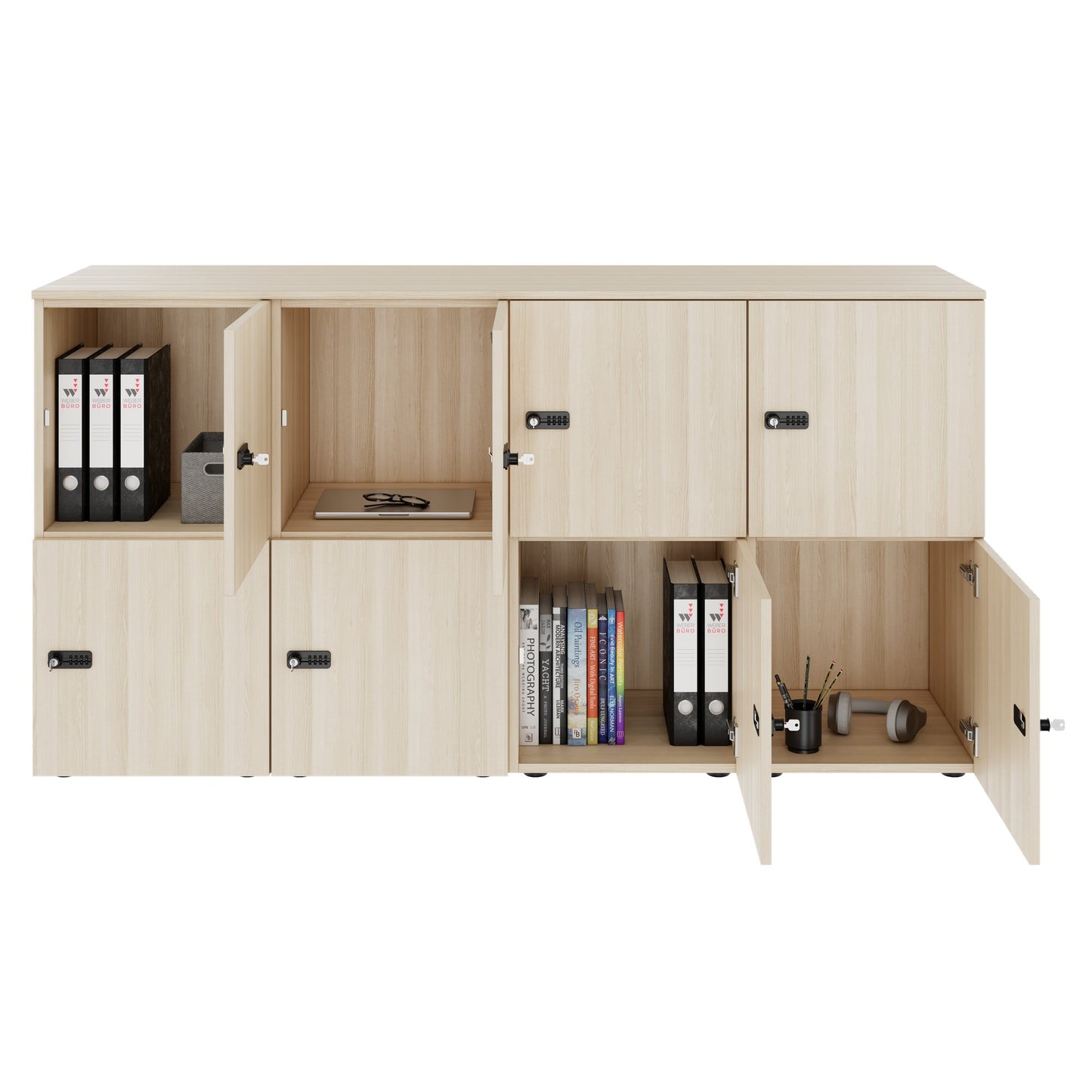 CHOICE Spind | 1804 x 936 mm, 8 Schließfächer, Sandesche