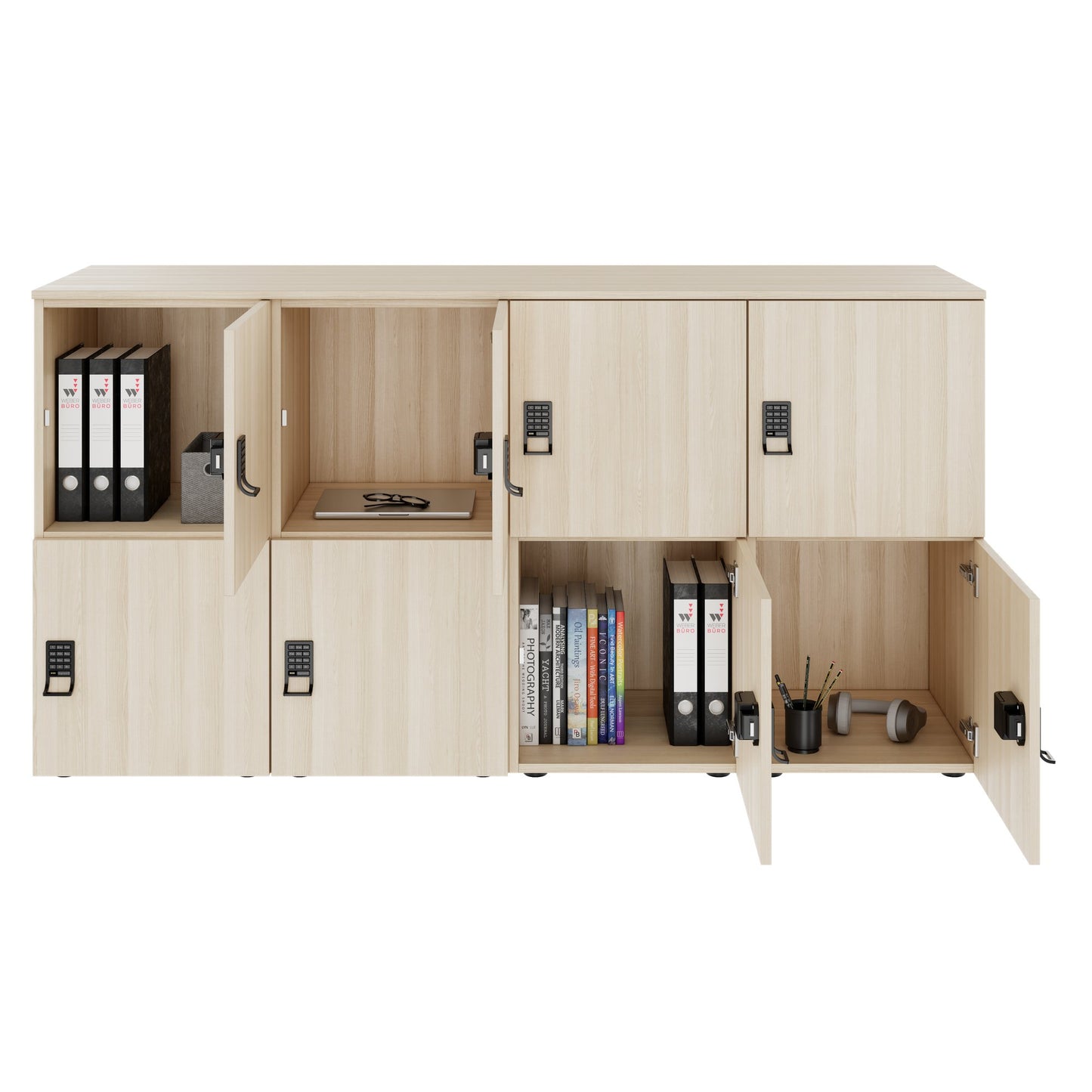 CHOICE Spind | 1804 x 936 mm, 8 Schließfächer, Sandesche