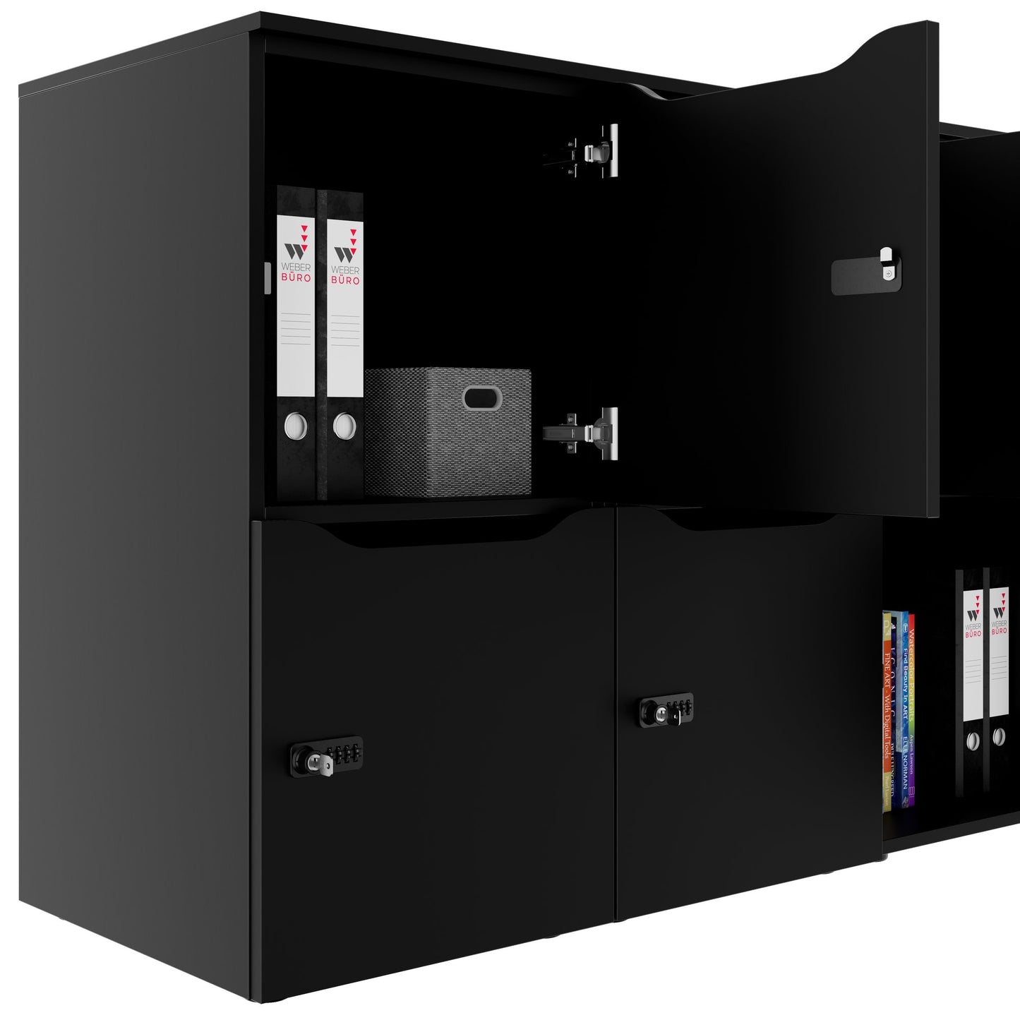 Armadietto CHOICE | 1804 x 936 mm, 8 scomparti, nero