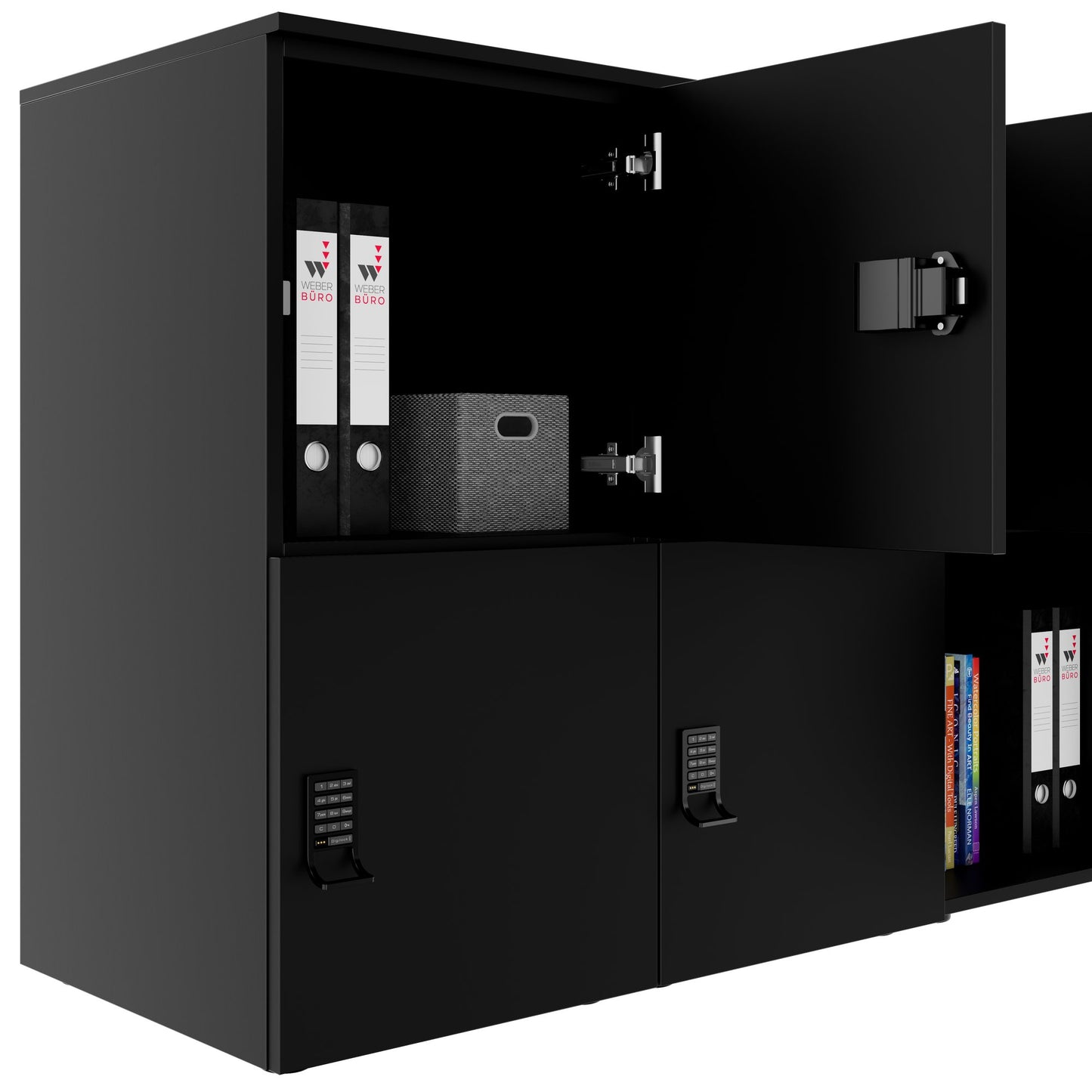 Armadietto CHOICE | 1804 x 936 mm, 8 scomparti, nero