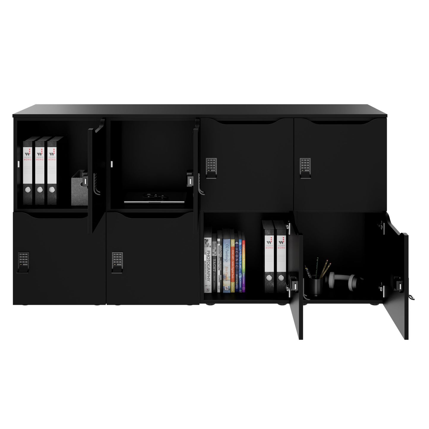 Armadietto CHOICE | 1804 x 936 mm, 8 scomparti, nero