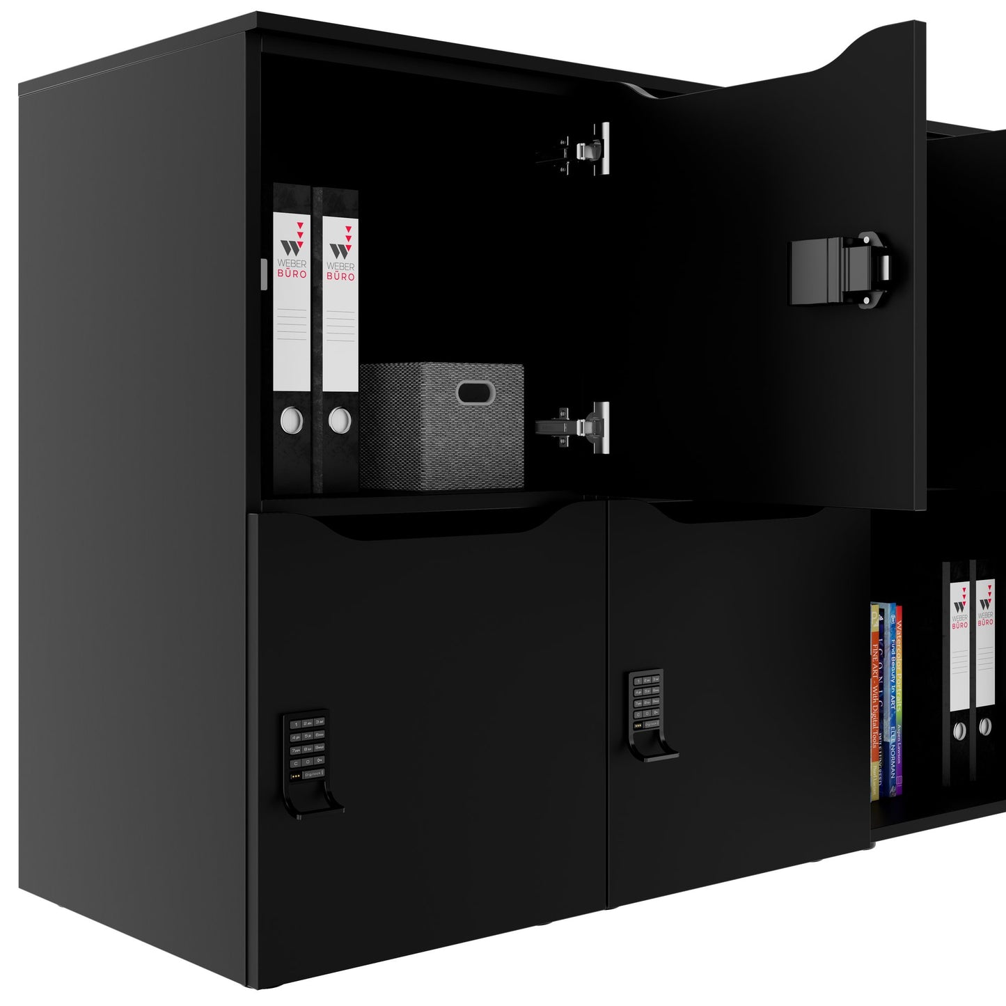 Armadietto CHOICE | 1804 x 936 mm, 8 scomparti, nero