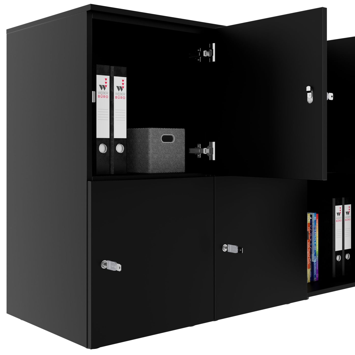 Armadietto CHOICE | 1804 x 936 mm, 8 scomparti, nero