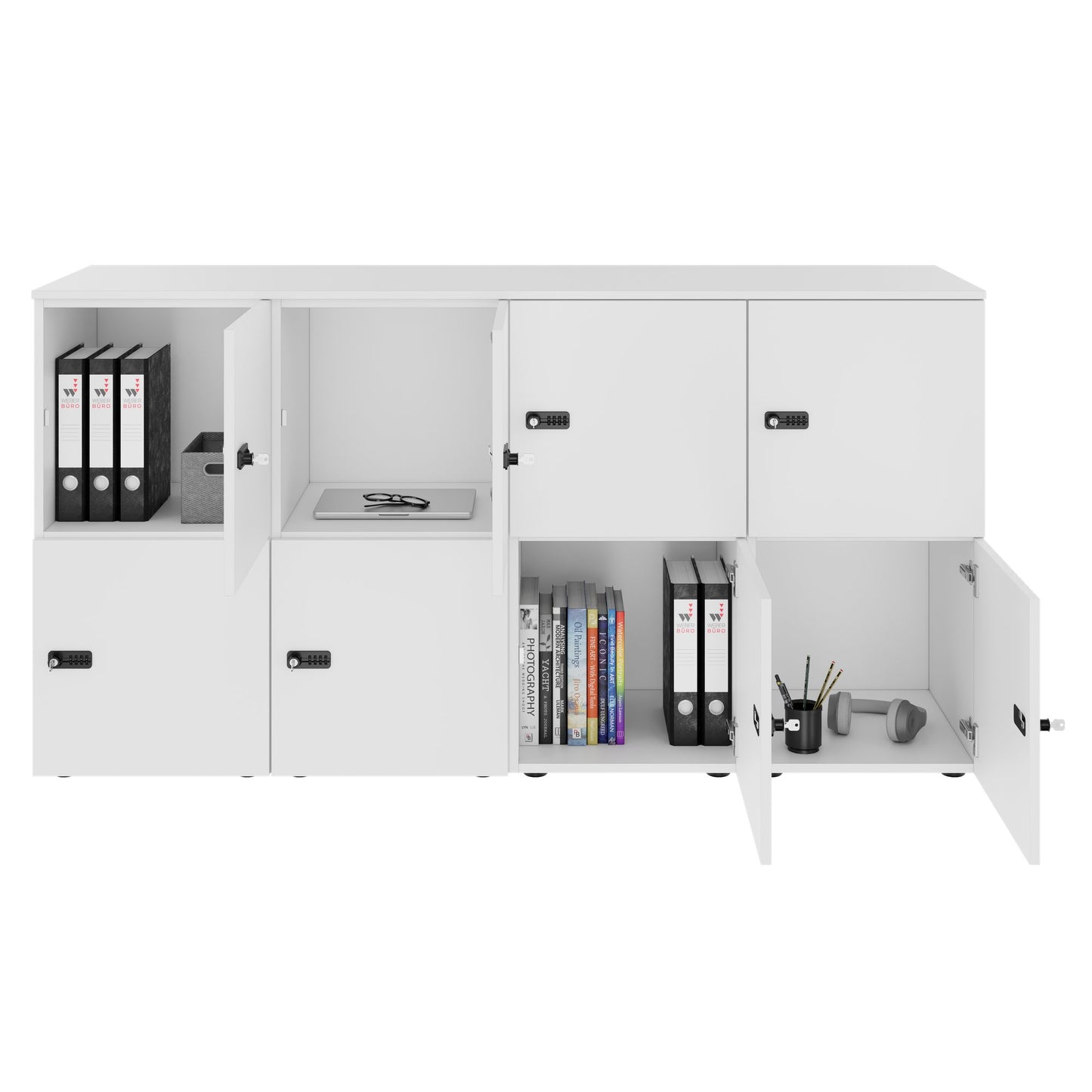 CHOICE Spind | 1804 x 936 mm, 8 Schließfächer, Weiß