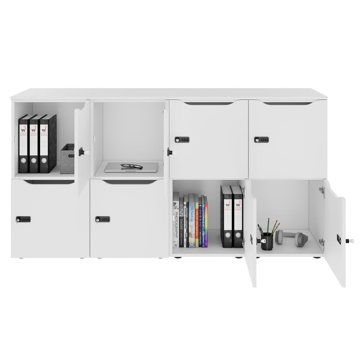 CHOICE Spind | 1804 x 936 mm, 8 Schließfächer, Weiß